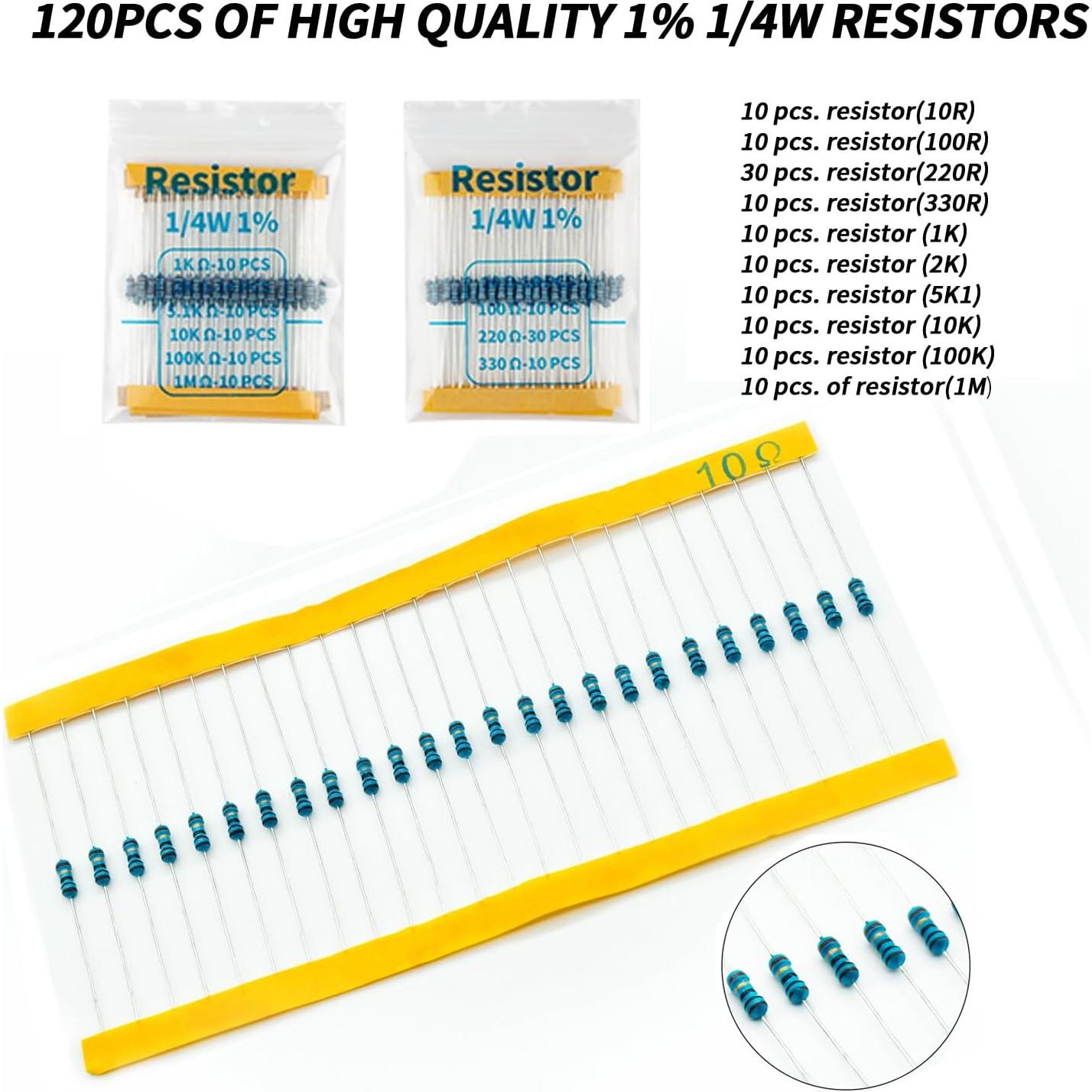 Kit Electrónico Básico REXQualis con 300 Piezas y Protoboard