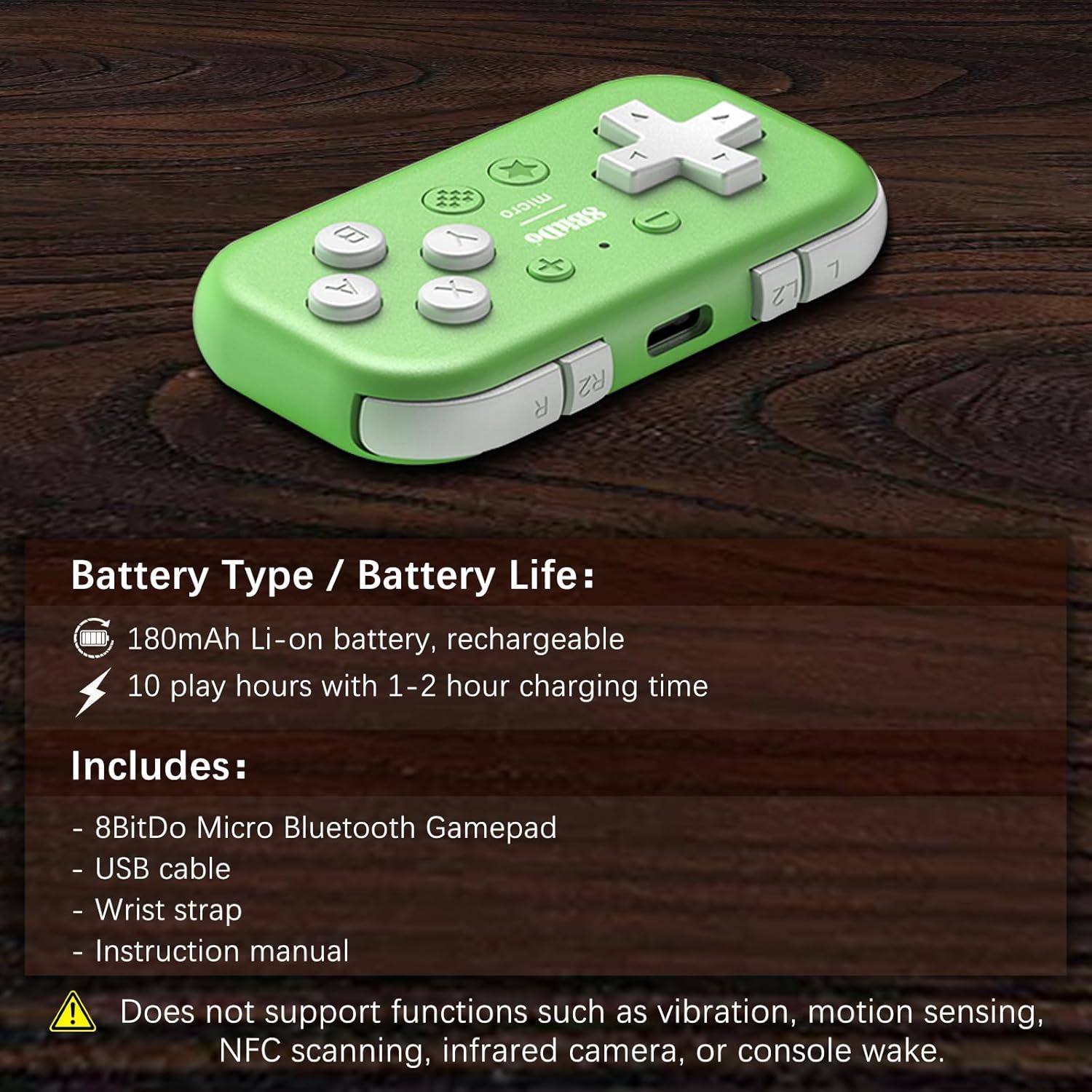 Controlador Micro Bluetooth AKNES Mini Gamepad Verde