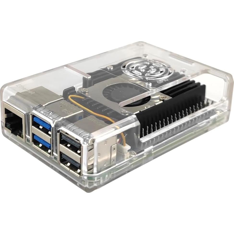 Caja Raspberry Pi 5 WEIYIXING con Disipador Activo 9x6x2.6cm