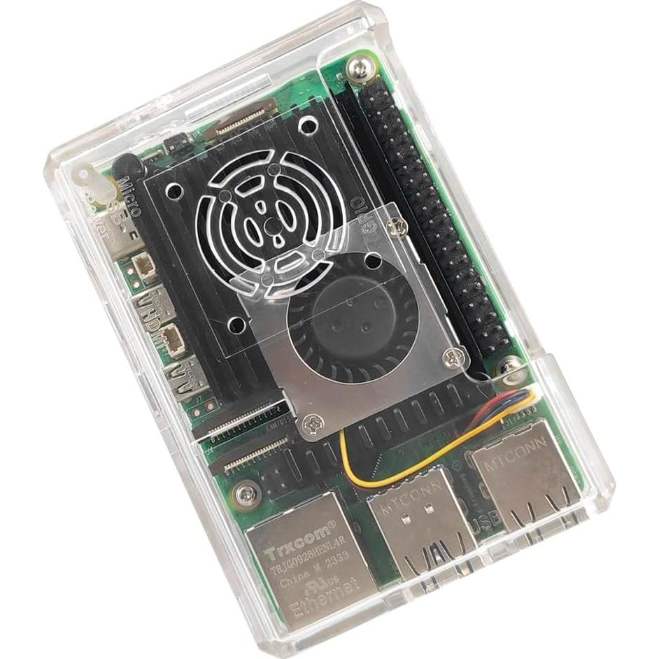 Caja Raspberry Pi 5 WEIYIXING con Disipador Activo 9x6x2.6cm