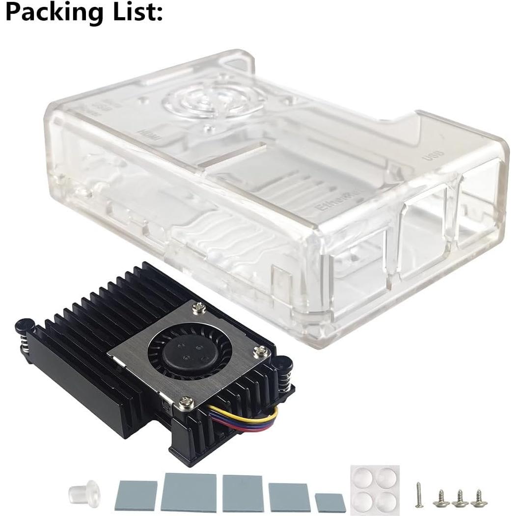 Caja Raspberry Pi 5 WEIYIXING con Disipador Activo 9x6x2.6cm