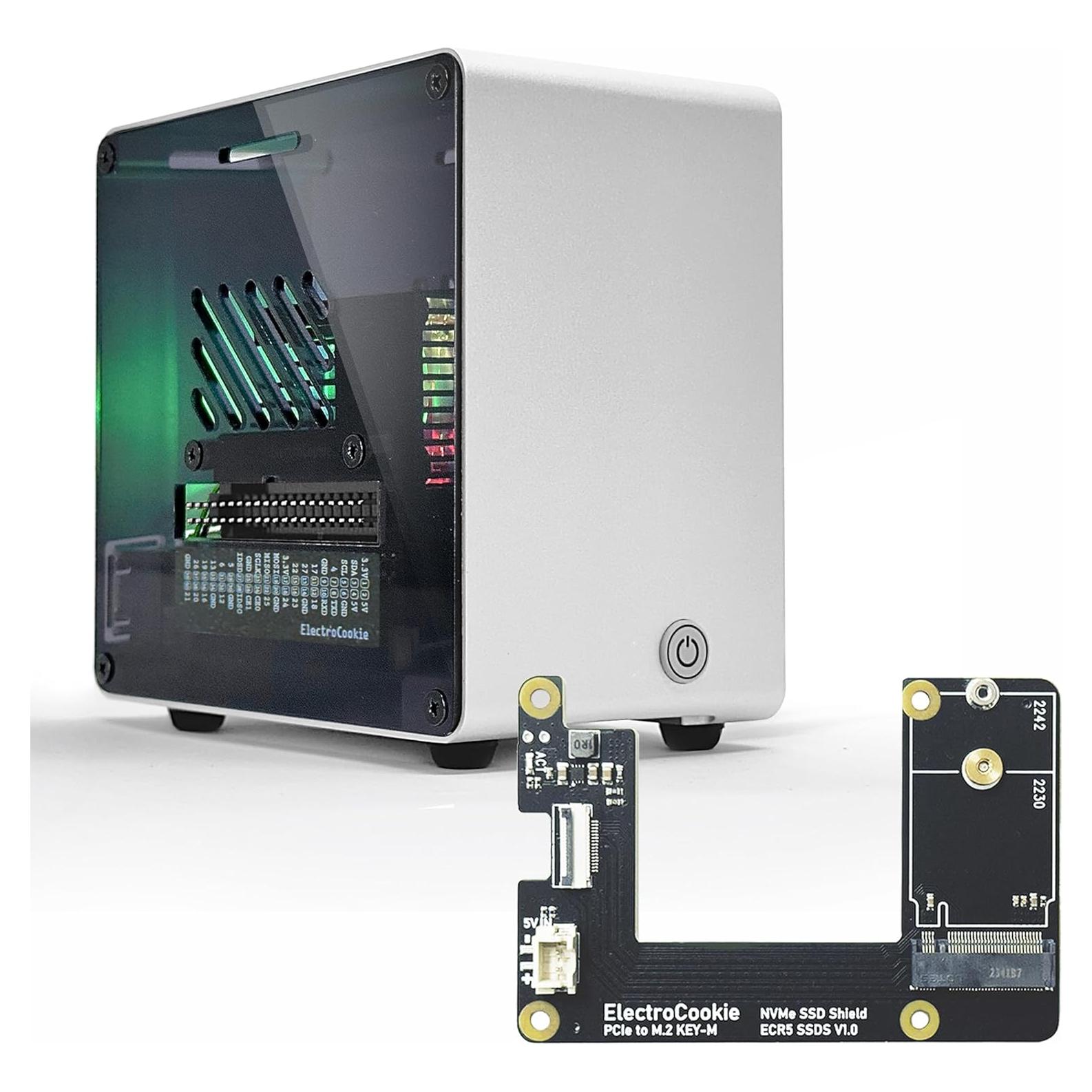 Caja Mini Torre Aluminio ElectroCookie para Raspberry Pi 5