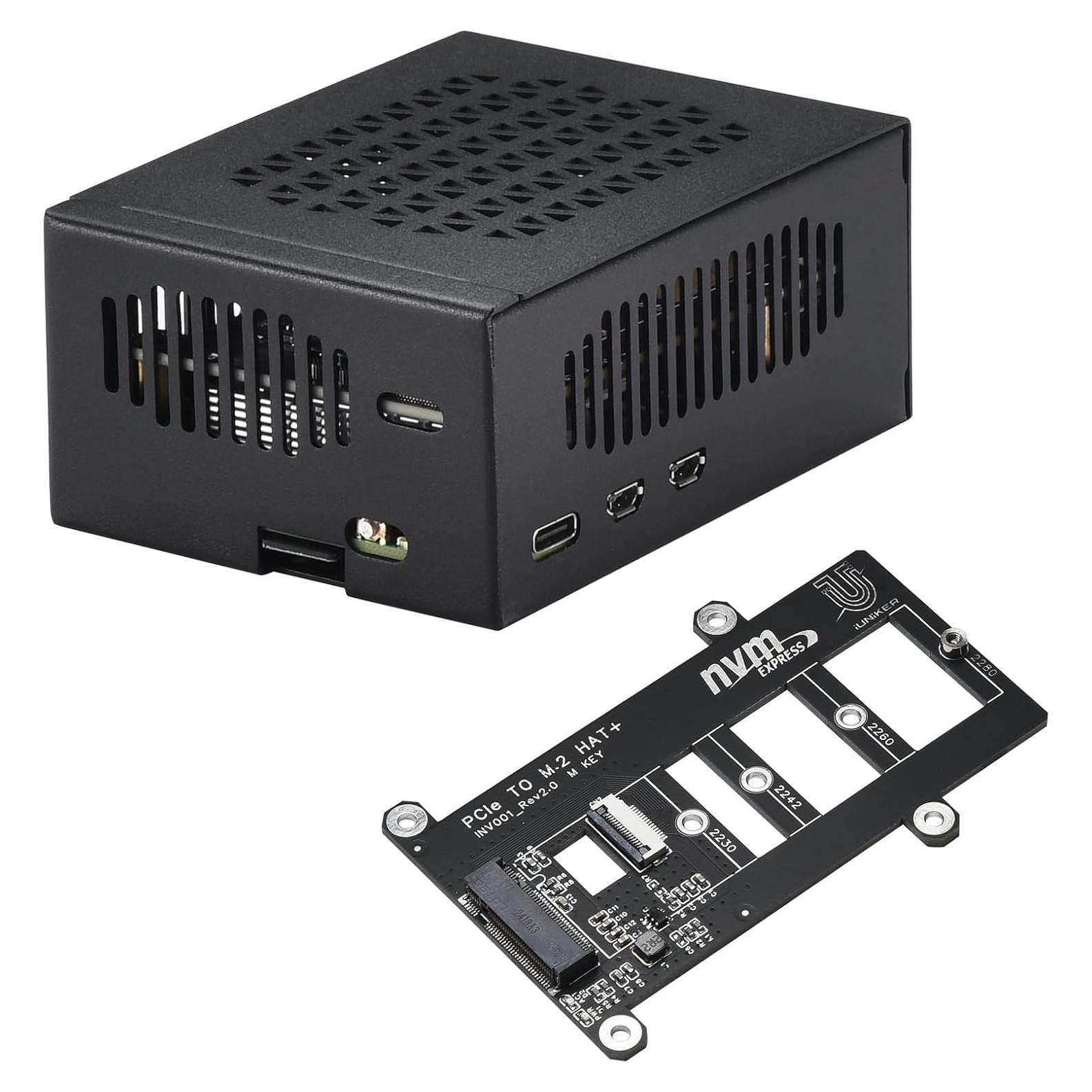 Caja de metal iUniker para Raspberry Pi 5 con placa NVMe