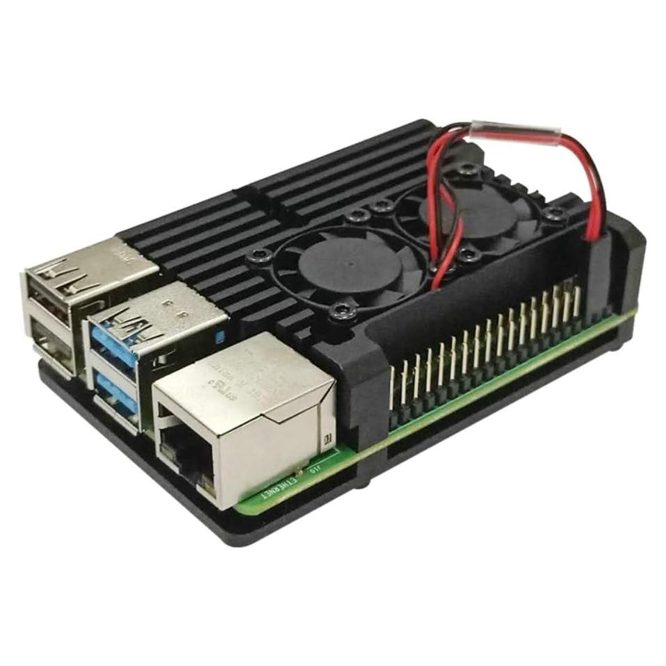 Caja de Aluminio Unistorm para Raspberry Pi 4B con Ventilador Dual