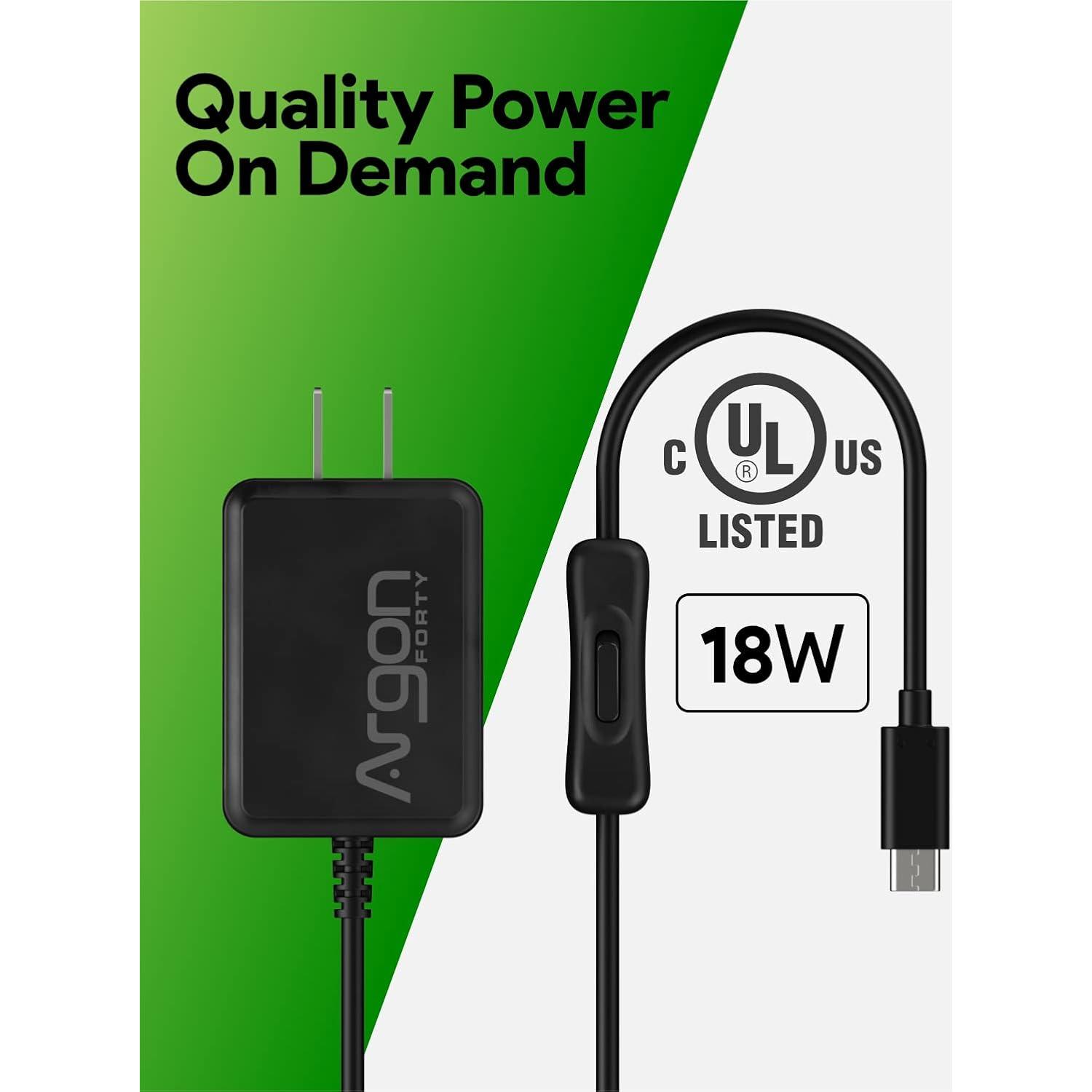 Fuente de Poder USB C Argon para Raspberry Pi 4 - 18W 5.25V 3.5A