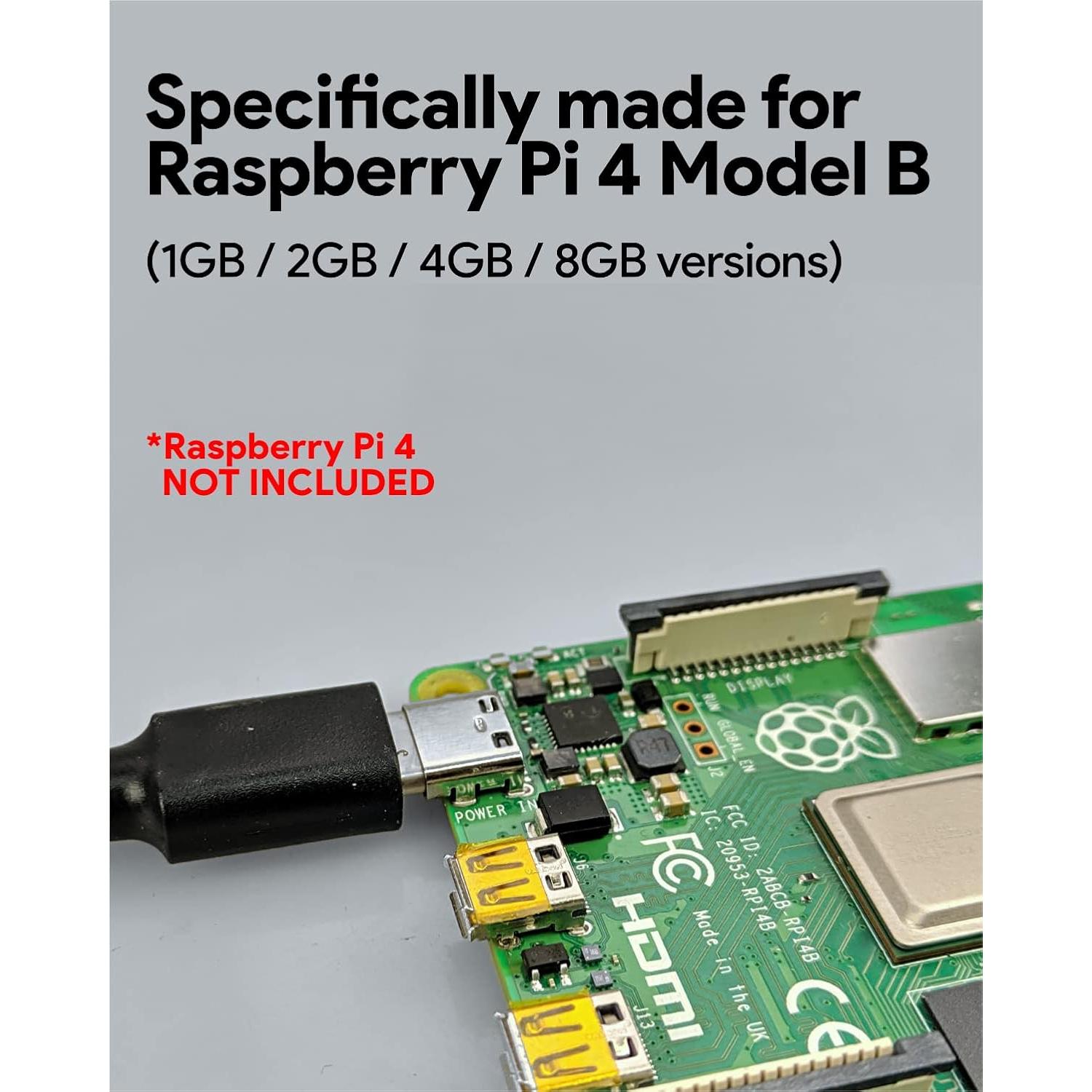 Fuente de Poder USB C Argon para Raspberry Pi 4 - 18W 5.25V 3.5A