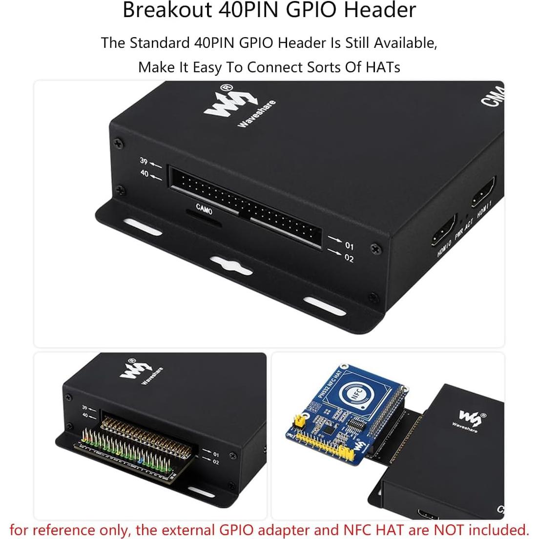 Caja de Metal con Ventilador para Raspberry Pi 4 - Waveshare