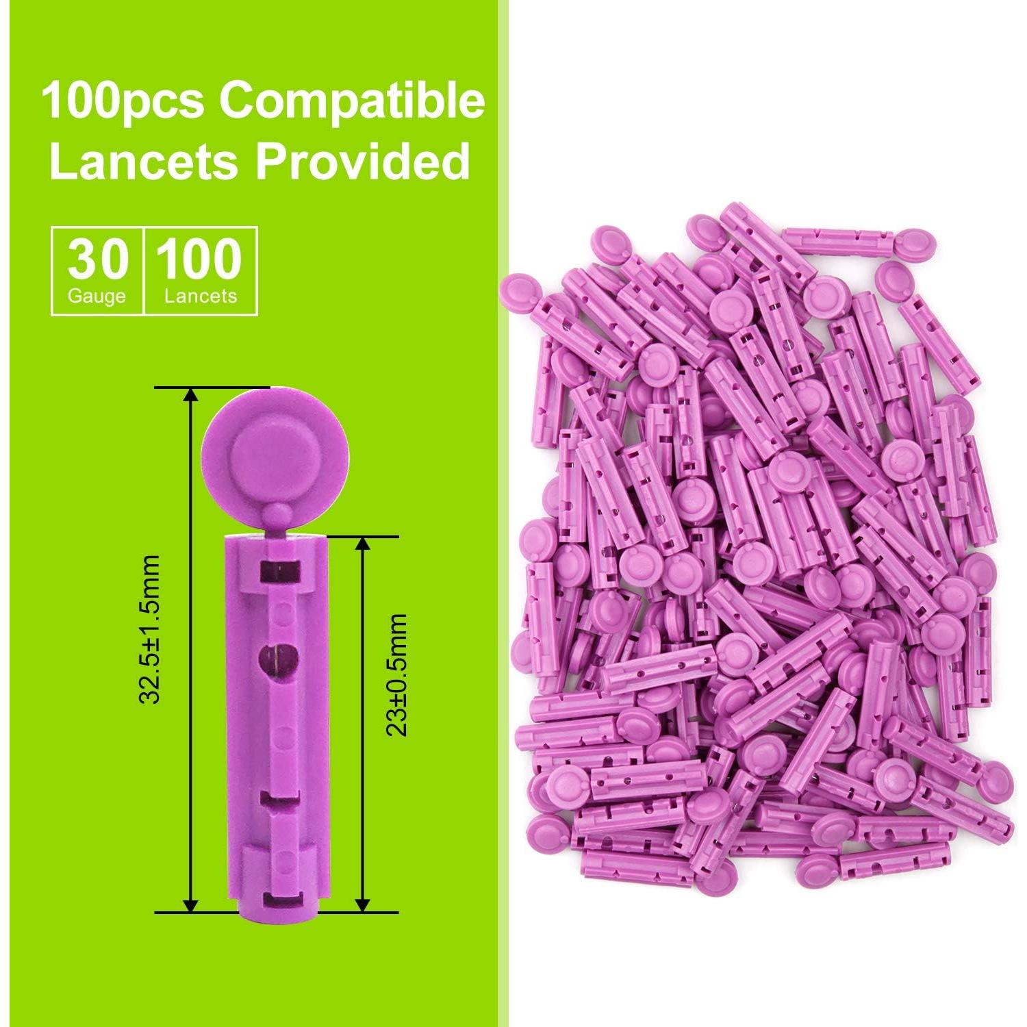 Dispositivo de Punción AUVON con 100 Lancetas y Ajuste de Profundidad