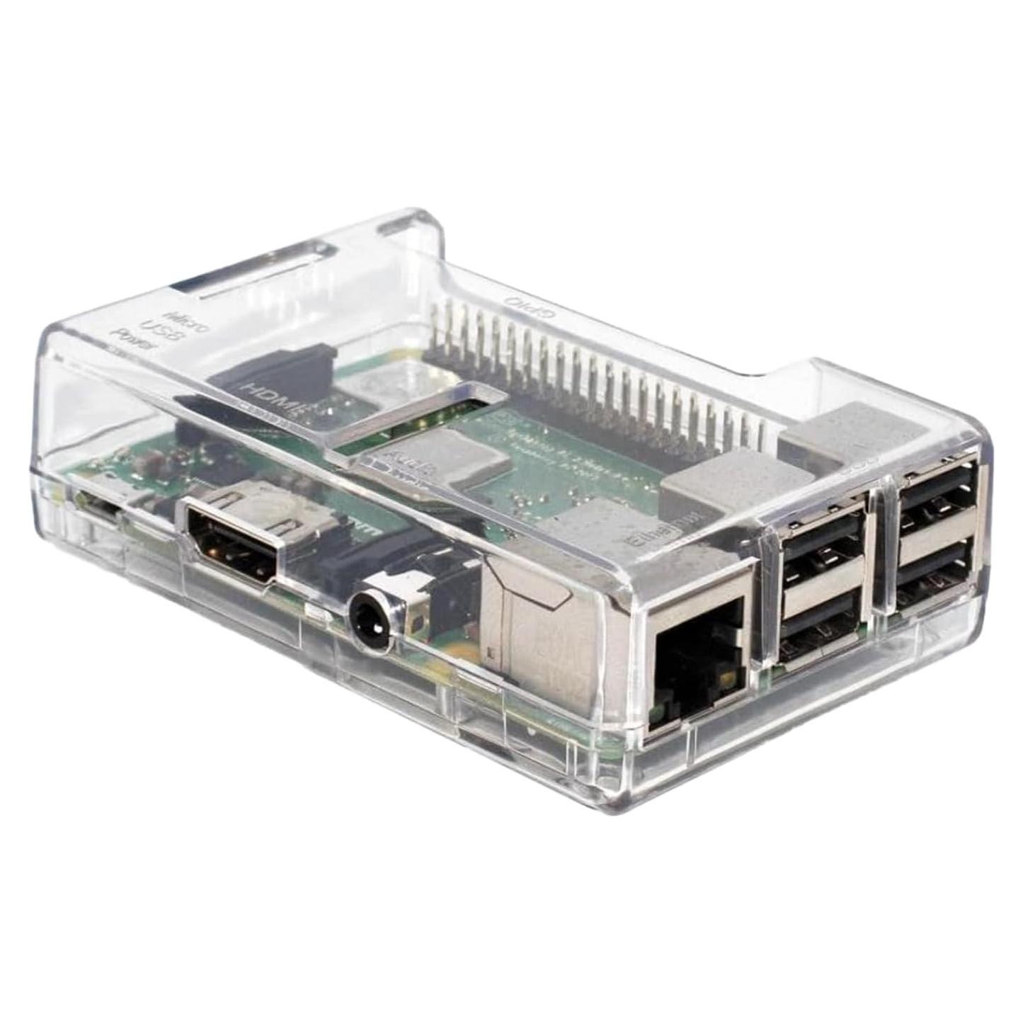 Raspberry Pi 3 Model B+ Transparent Case - Access to All Ports
