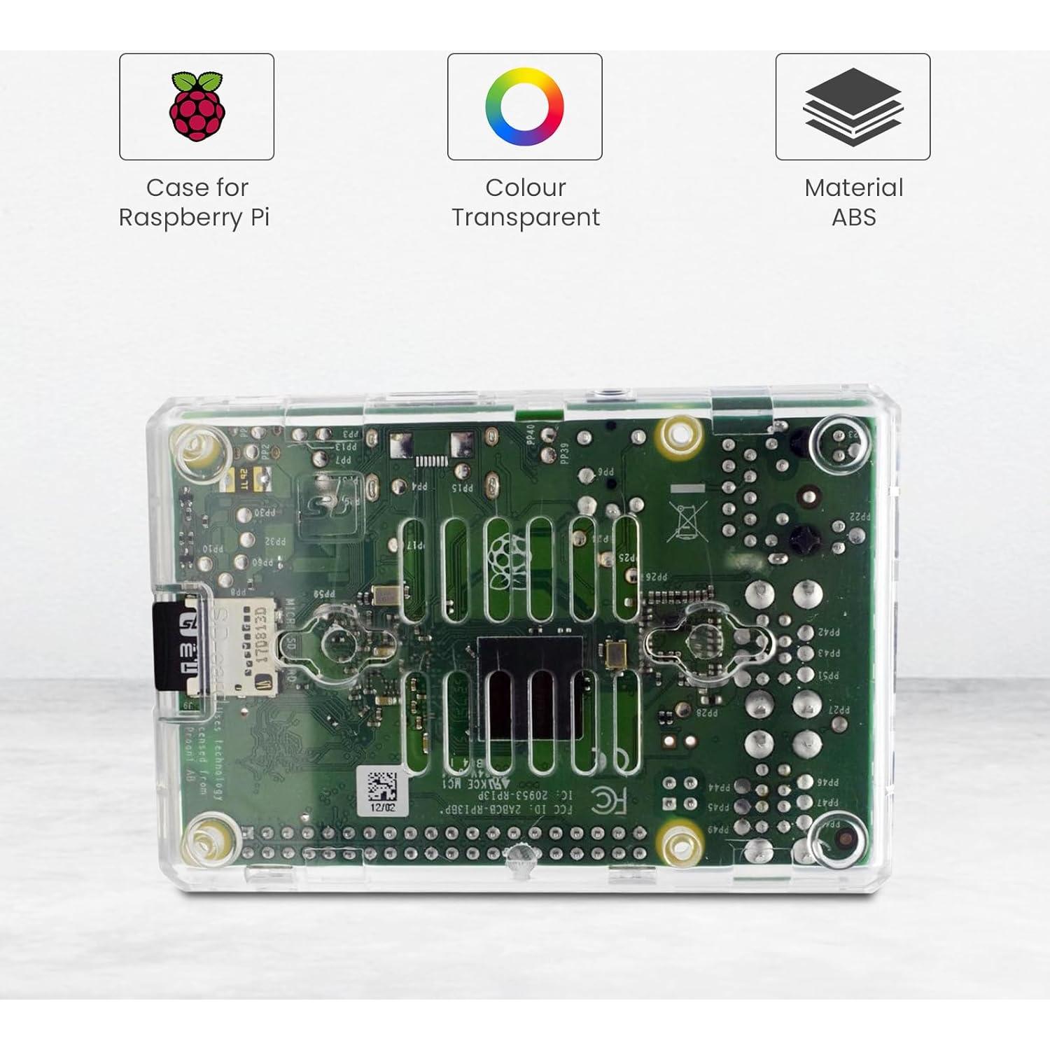 Raspberry Pi 3 Model B+ Transparent Case - Access to All Ports