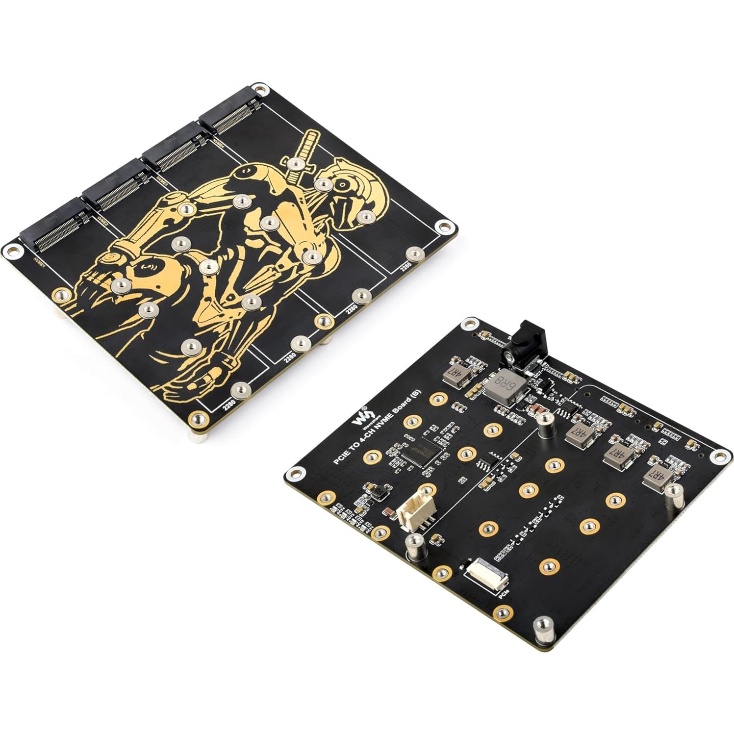 Adaptador PCIe a 4-CH M.2 UeeKKoo para Raspberry Pi 5