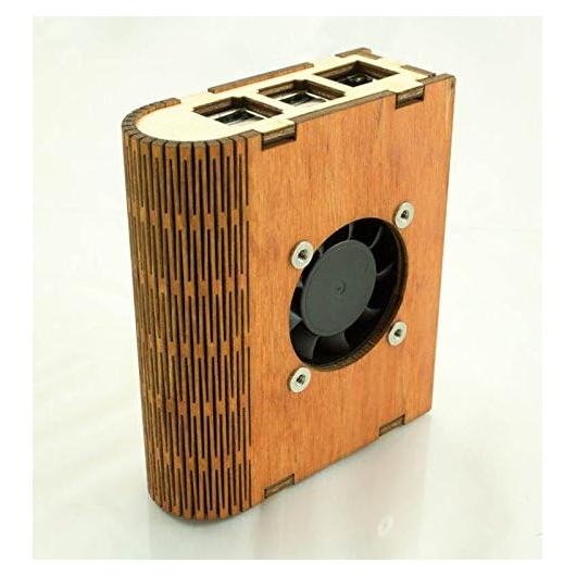 Funda de Madera C4Labs con Ventilador para Raspberry Pi 3B+ y 2