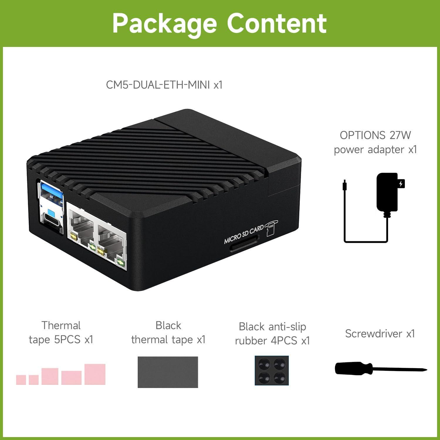 Placa Base Ethernet Doble Gigabit Waveshare CM5-DUAL-ETH-MINI