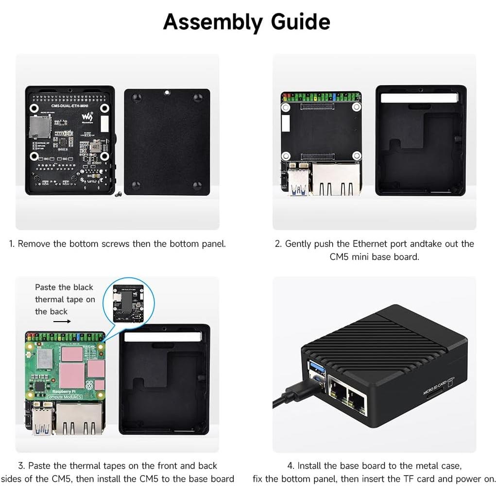 Placa Base Ethernet Doble Gigabit Waveshare CM5-DUAL-ETH-MINI