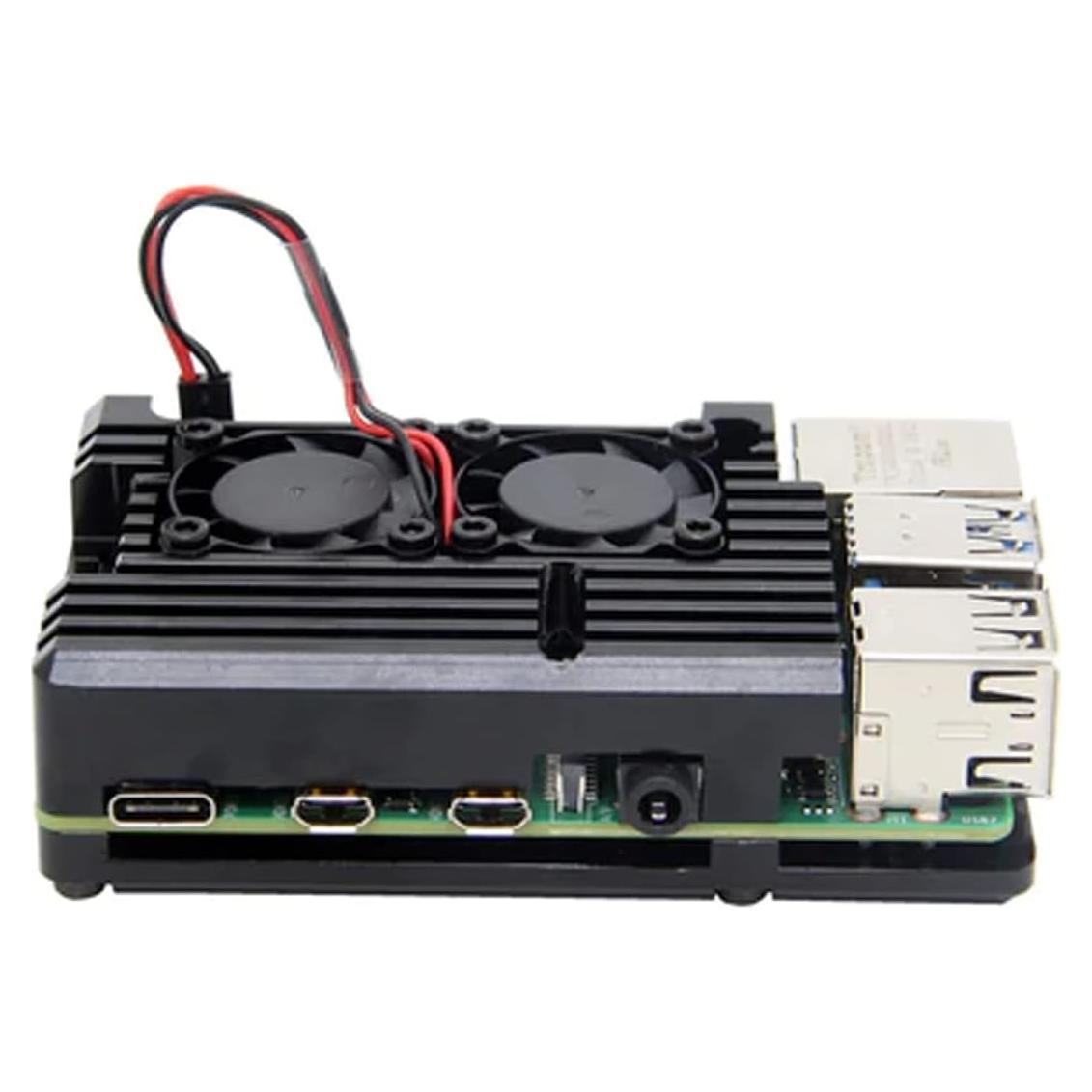 Caja de Aluminio ODS675 con Doble Ventilador para Raspberry Pi 4 B
