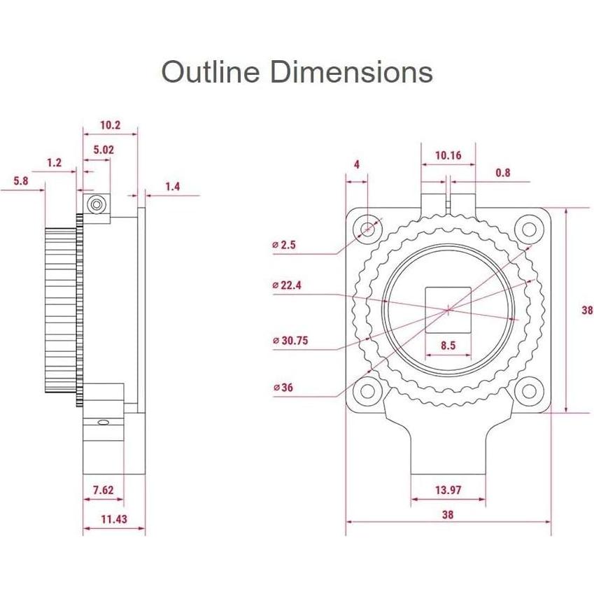 Módulo de Cámara HQ Waveshare para Raspberry Pi 4 y 3 - 12.3MP