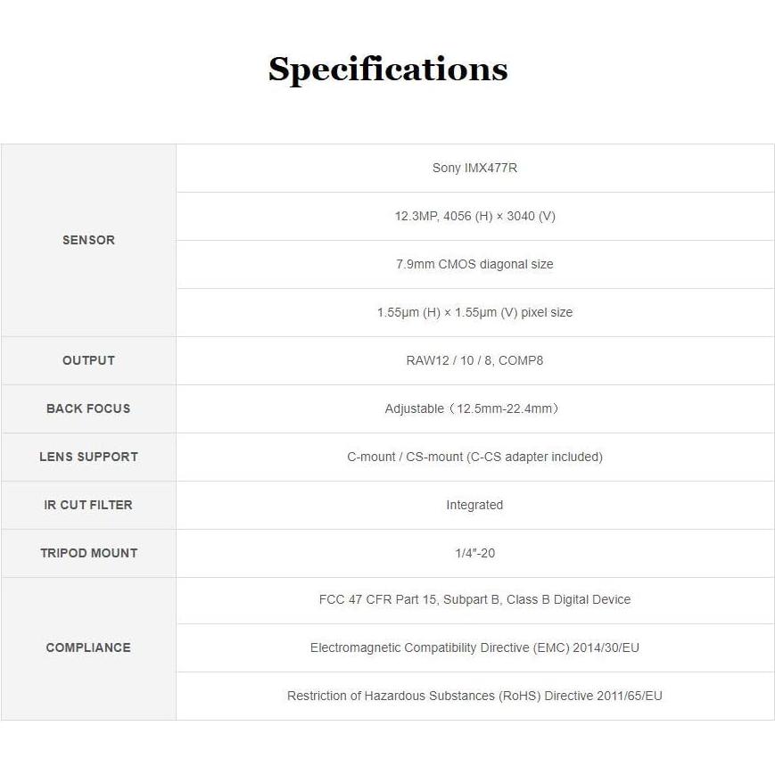 Módulo de Cámara HQ Waveshare para Raspberry Pi 4 y 3 - 12.3MP