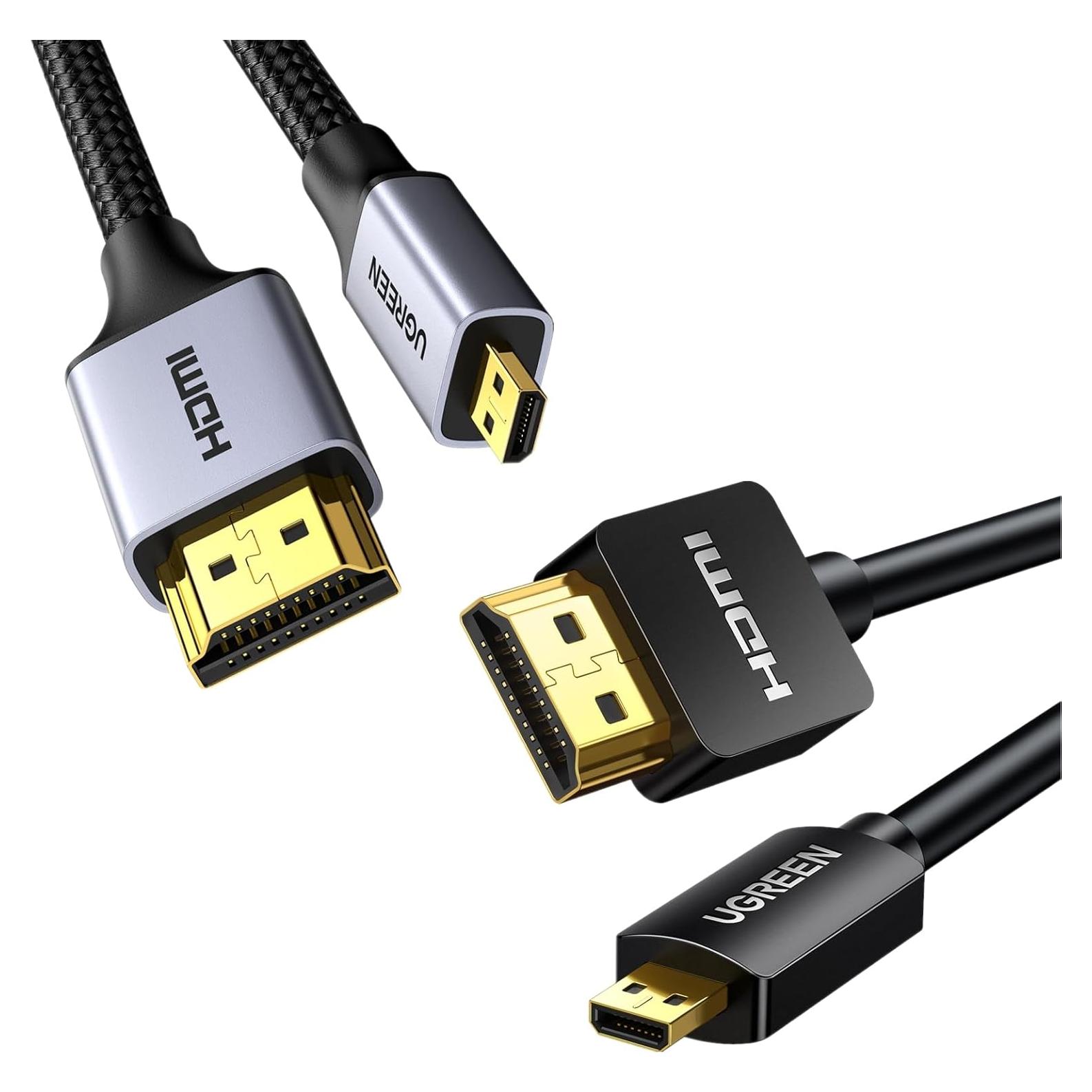 UGREEN Cable Micro HDMI a HDMI 4K 0.91m Trenzado Plata
