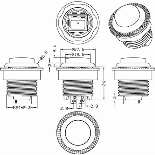 Botón Presión Iluminado LED 24mm EG Starts para Juegos