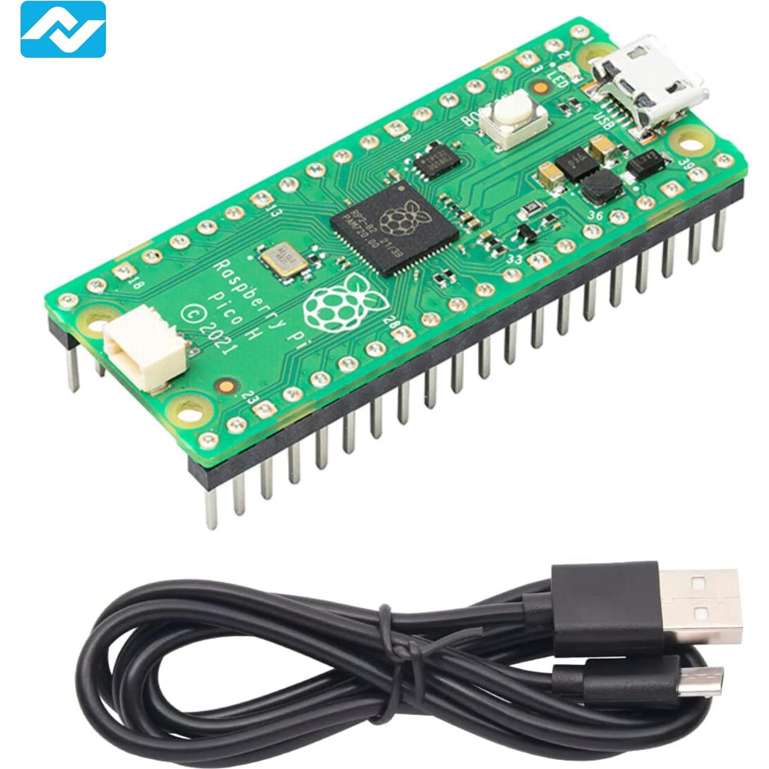 Kit Raspberry Pi Pico H con Pines Pre-soldados y Cable USB