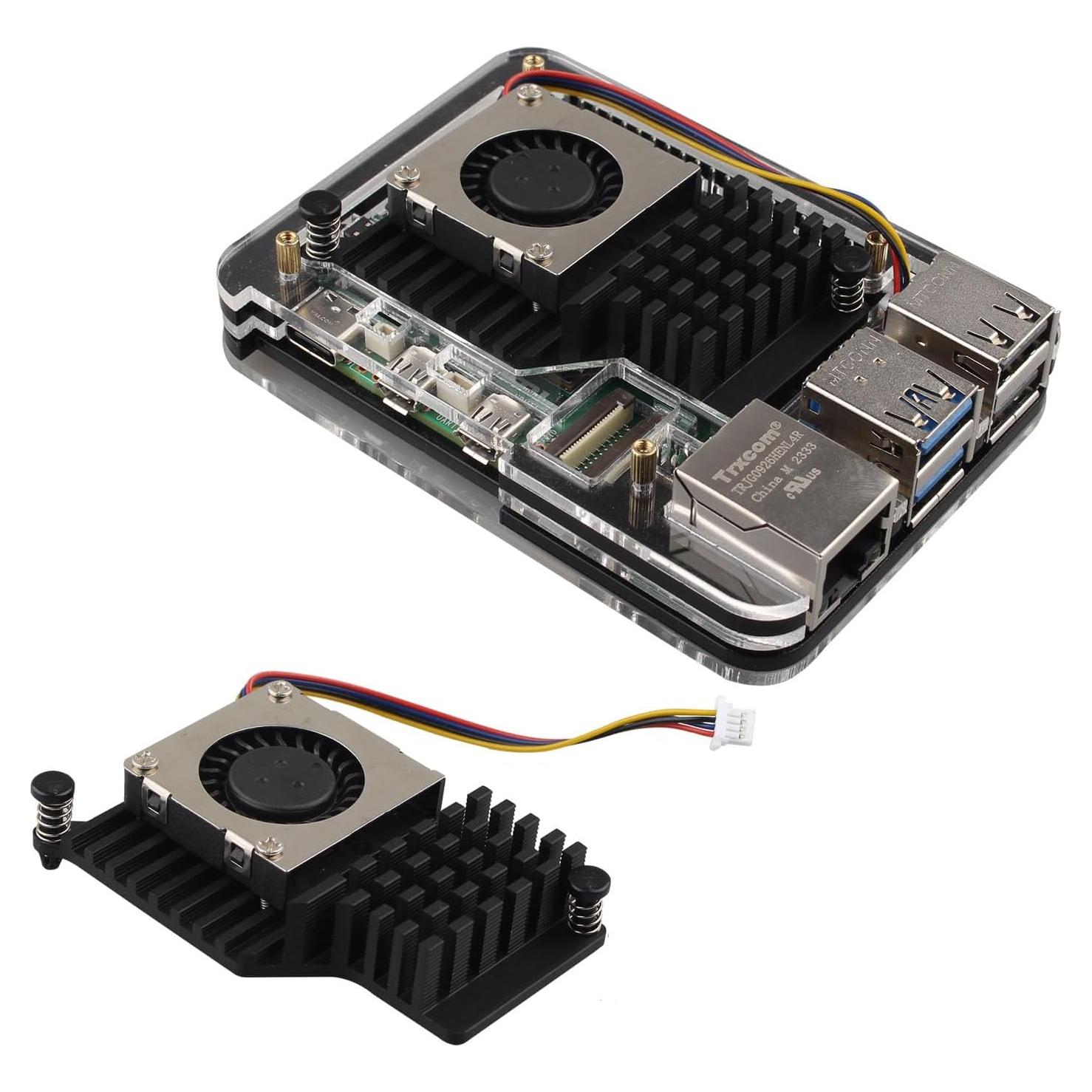 Caja Acrílica 5 Capas Genérico con Ventilador para Raspberry Pi 5