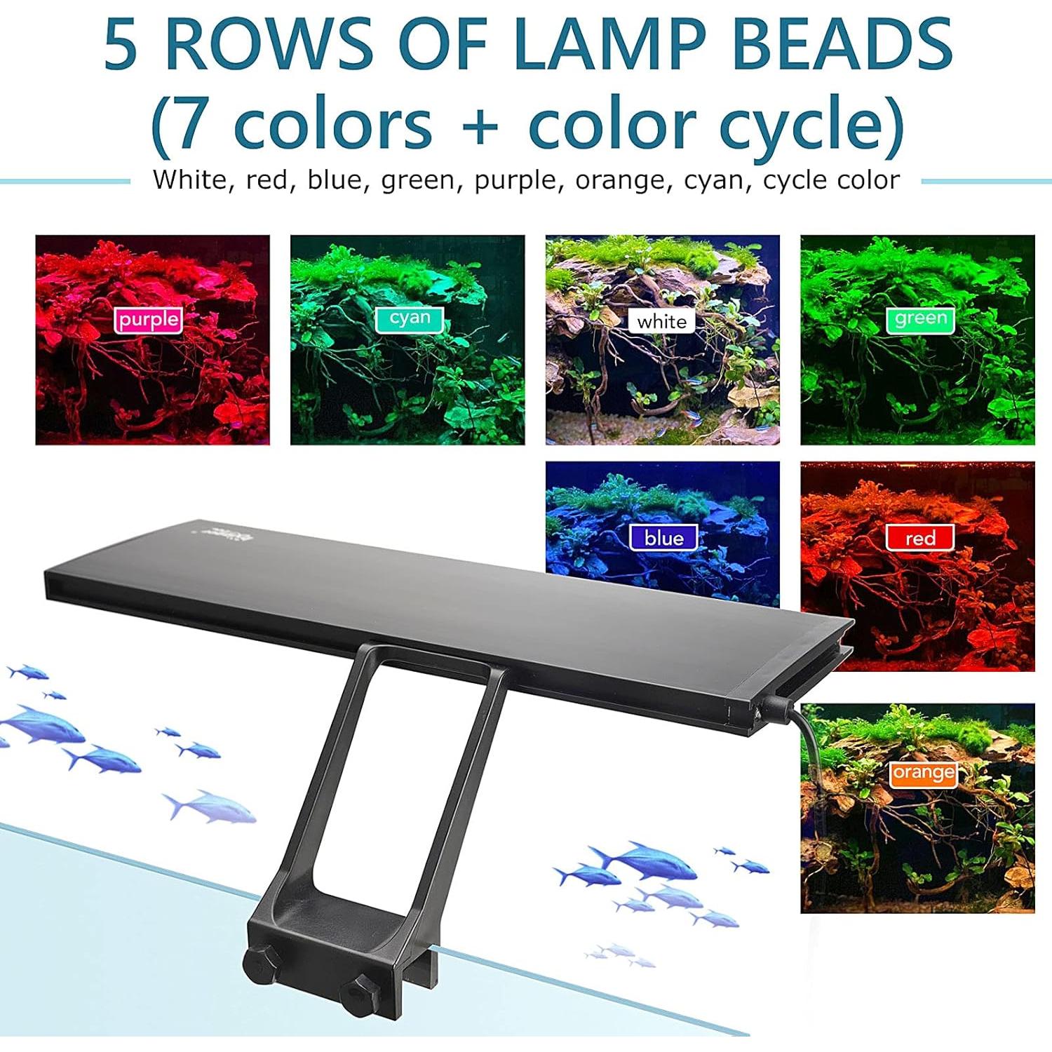 Luz LED Acuática Hygger 14W para Acuario 30-50cm