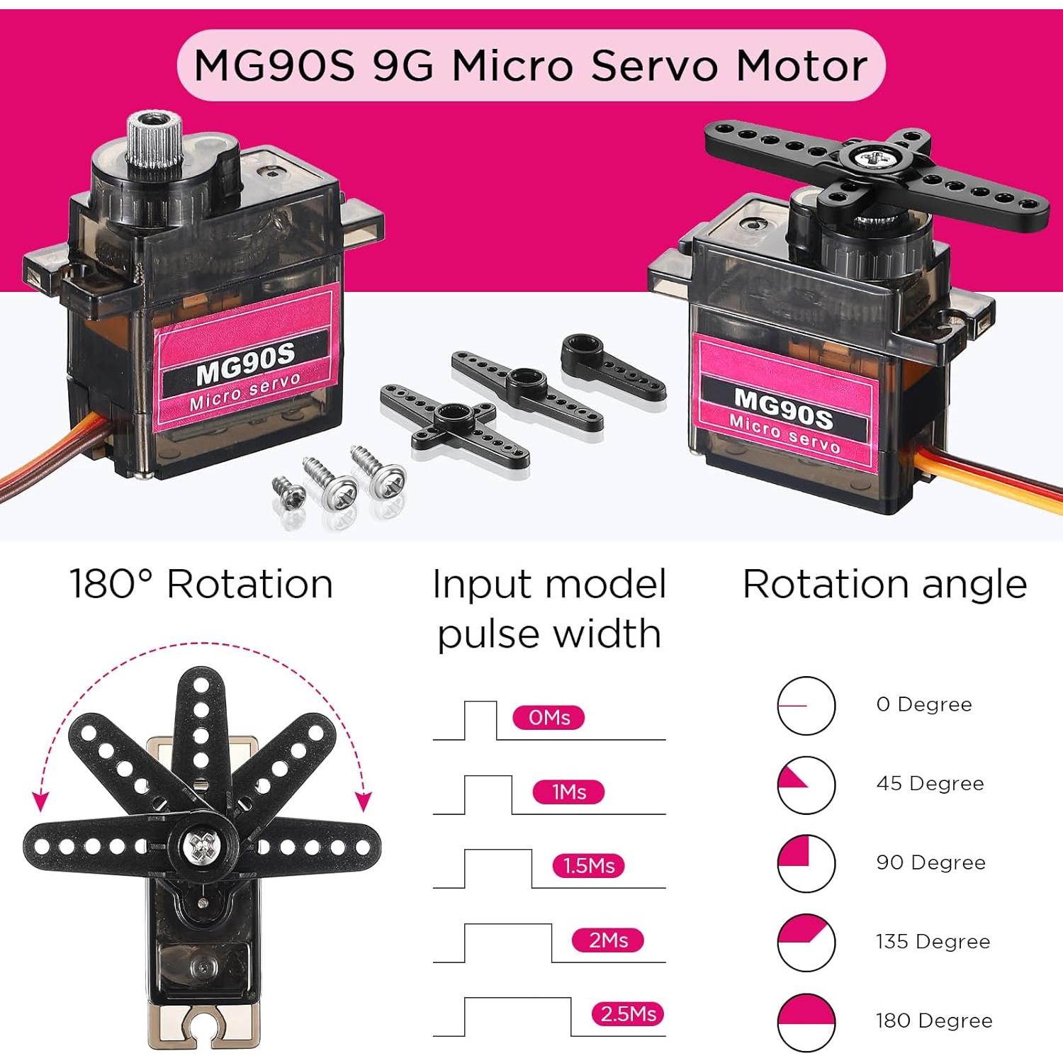 Kit 16 Motores Servo Micro SG90 Hanaive 9g para RC