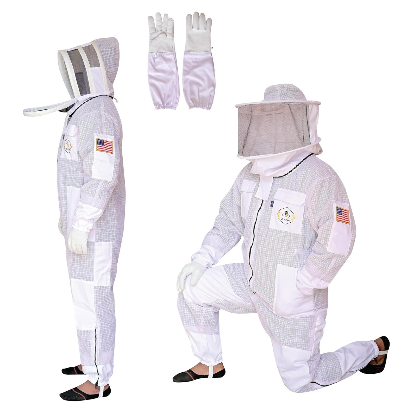 Traje de Apicultura US APIARY 3 Capas con Velo y Guantes