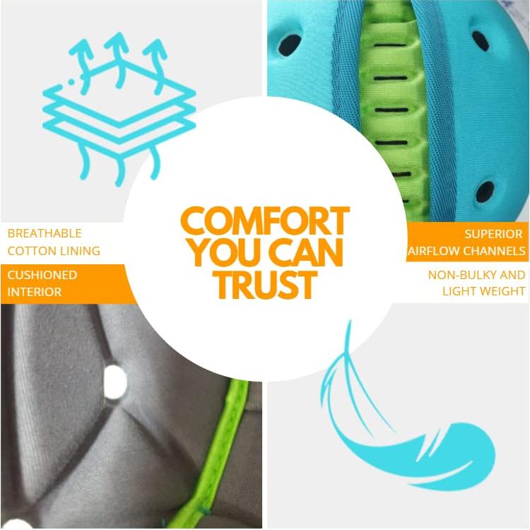 Casco SeguroBEBÉ Azul para Bebés - Protección Ligera 0-2 Años