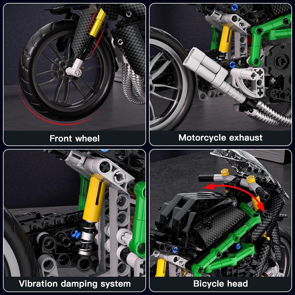 Mould King Kit de Motocicleta 639 Piezas Modelo 23002