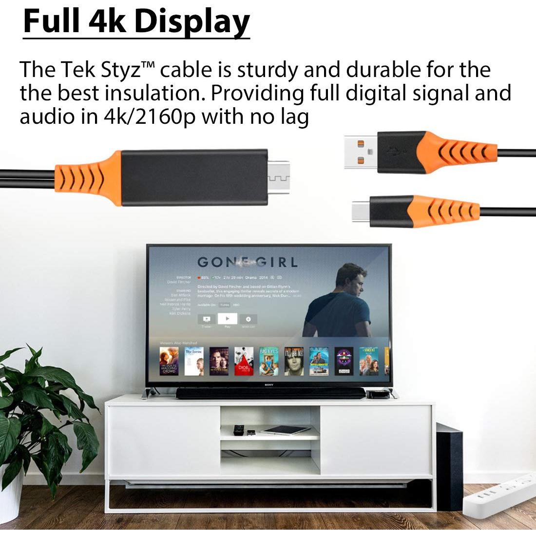 Cable HDMI 8K/4K USB-C Tek Styz 1.8m para Raspberry Pi 4