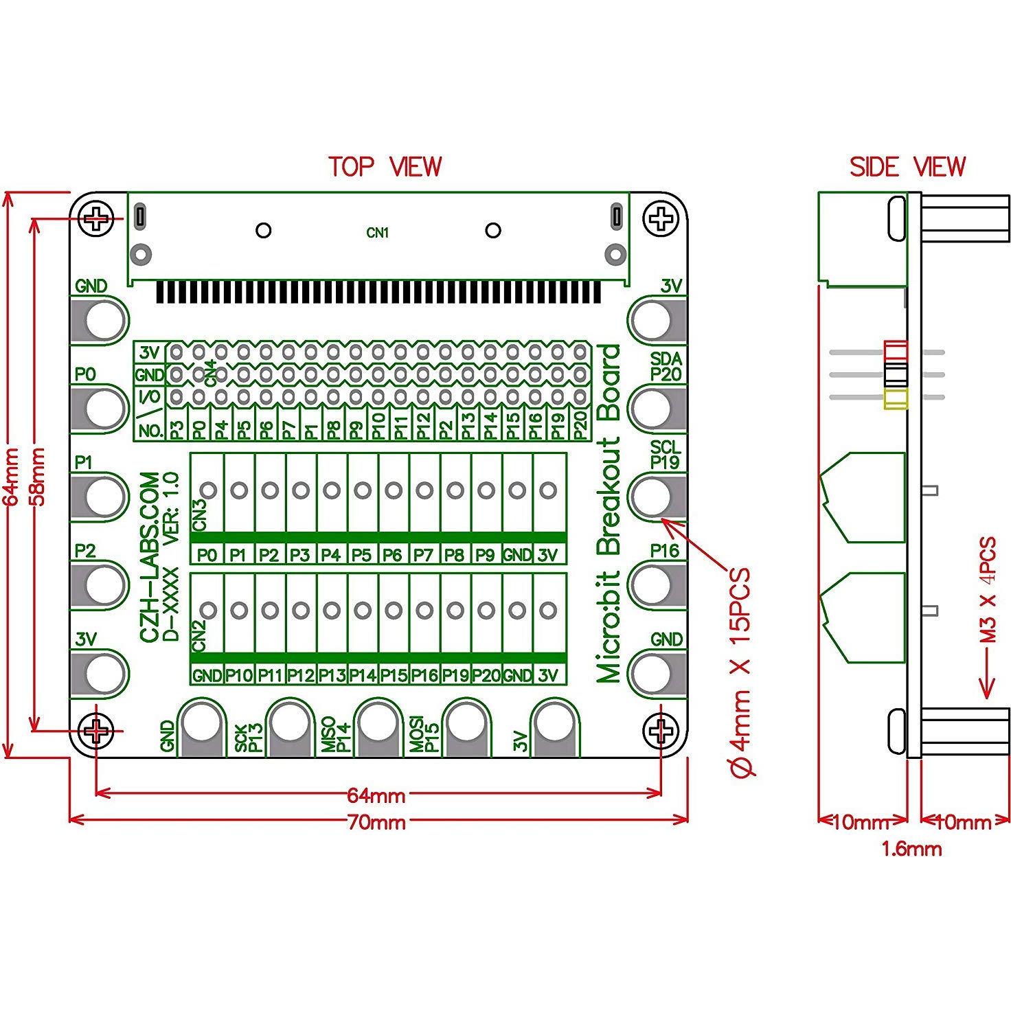 Placa de desconexión Edge CZH-LABS para Micro:bit