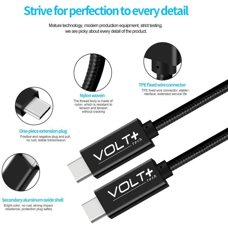 Cable USB-C DUAL PD 100W 10Gbps para Raspberry Pi 4