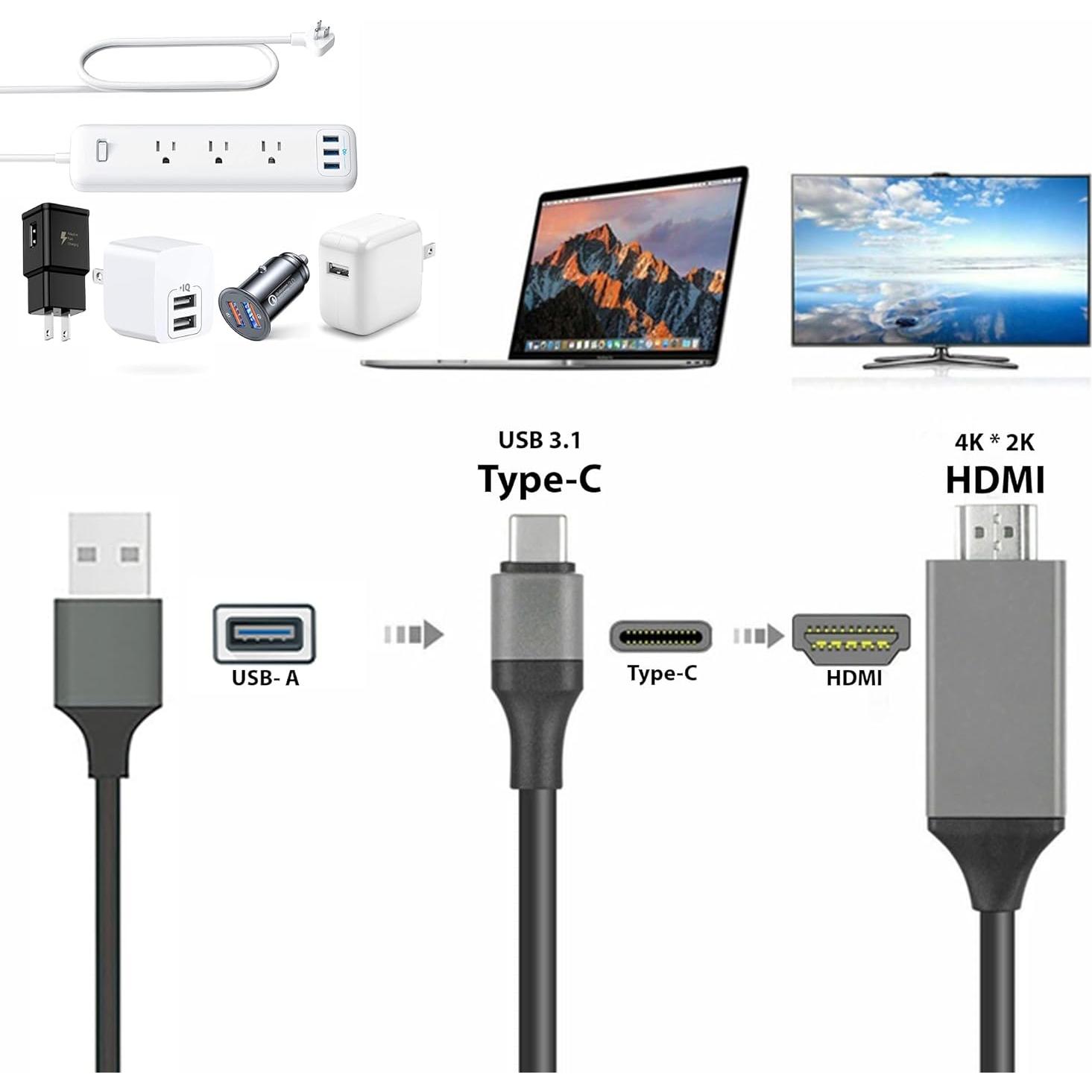 Cable HDMI 4K USB-C Tek Styz 2M Compatible Raspberry Pi