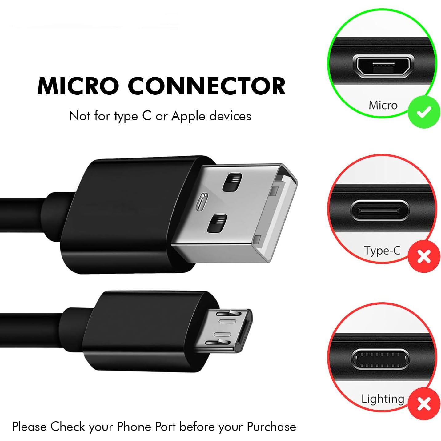 Cable de Carga Rápida MicroUSB 1.8m para Raspberry Pi Zero v1.3