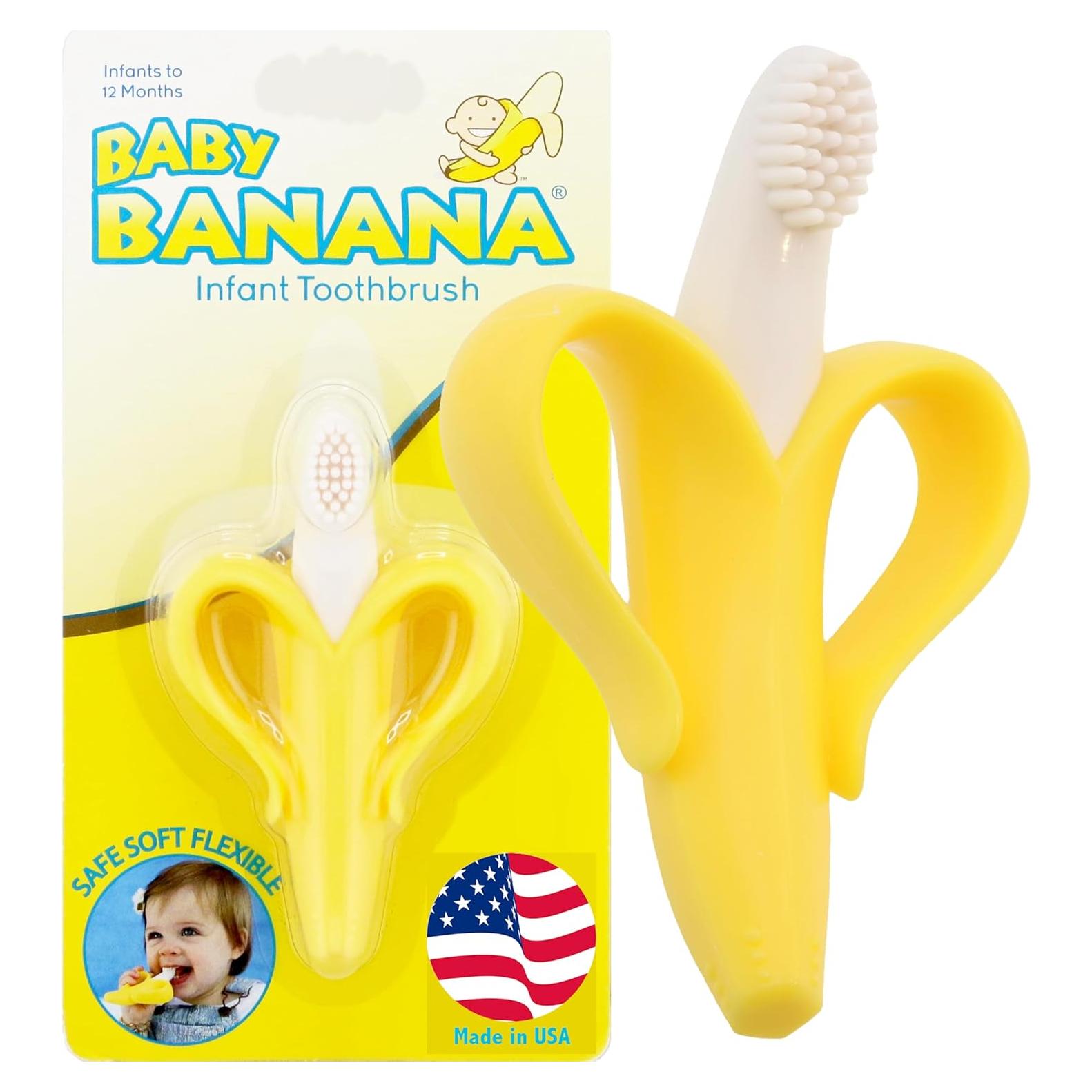 Cepillo de Dientes Baby Banana Amarillo para Bebés 3-24 meses