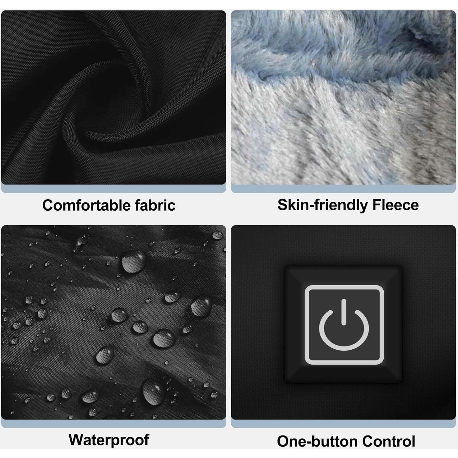 Gorro Trapper Calentado Eléctrico para Invierno - Negro