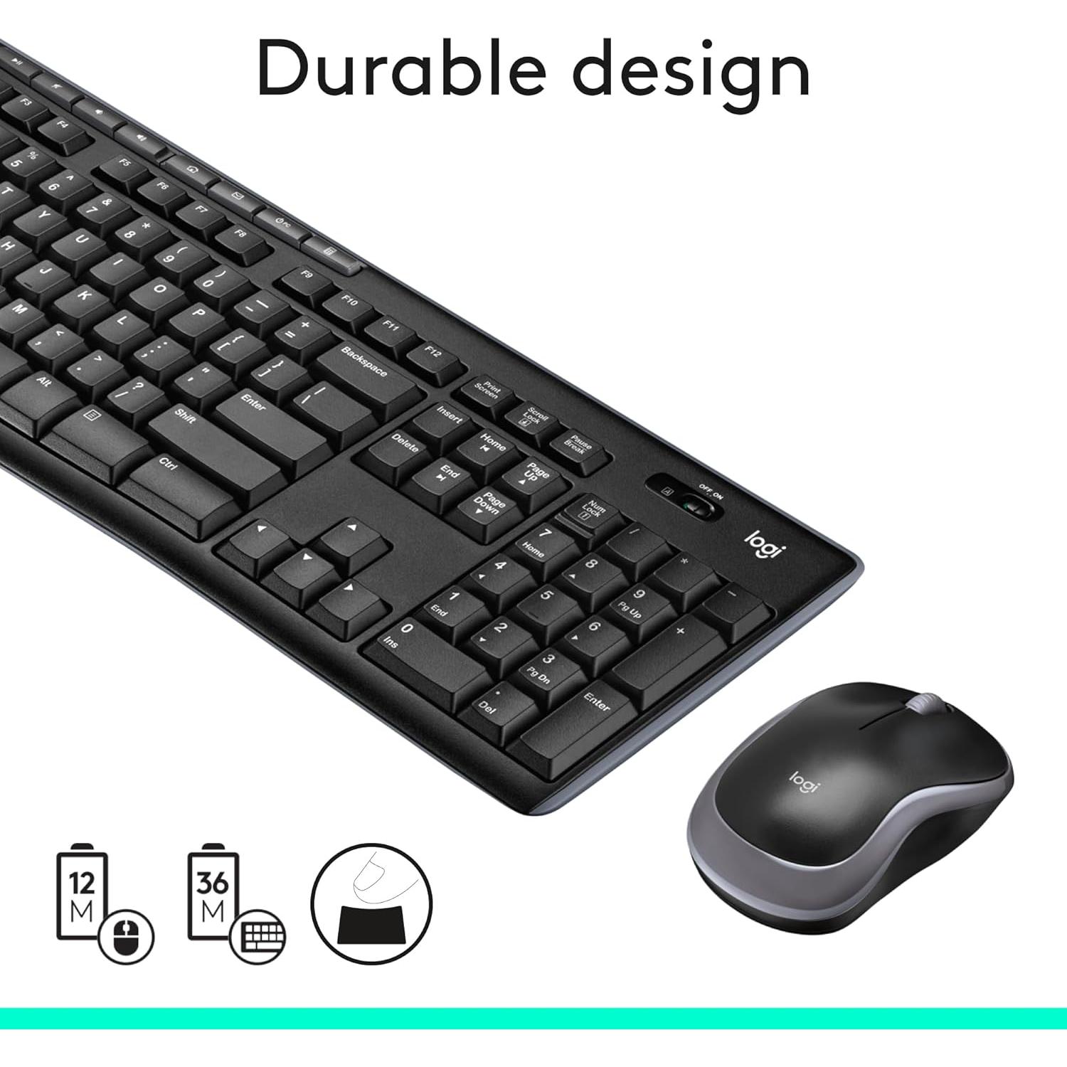 Combo Inalámbrico Teclado y Ratón Logitech MK270 Negro