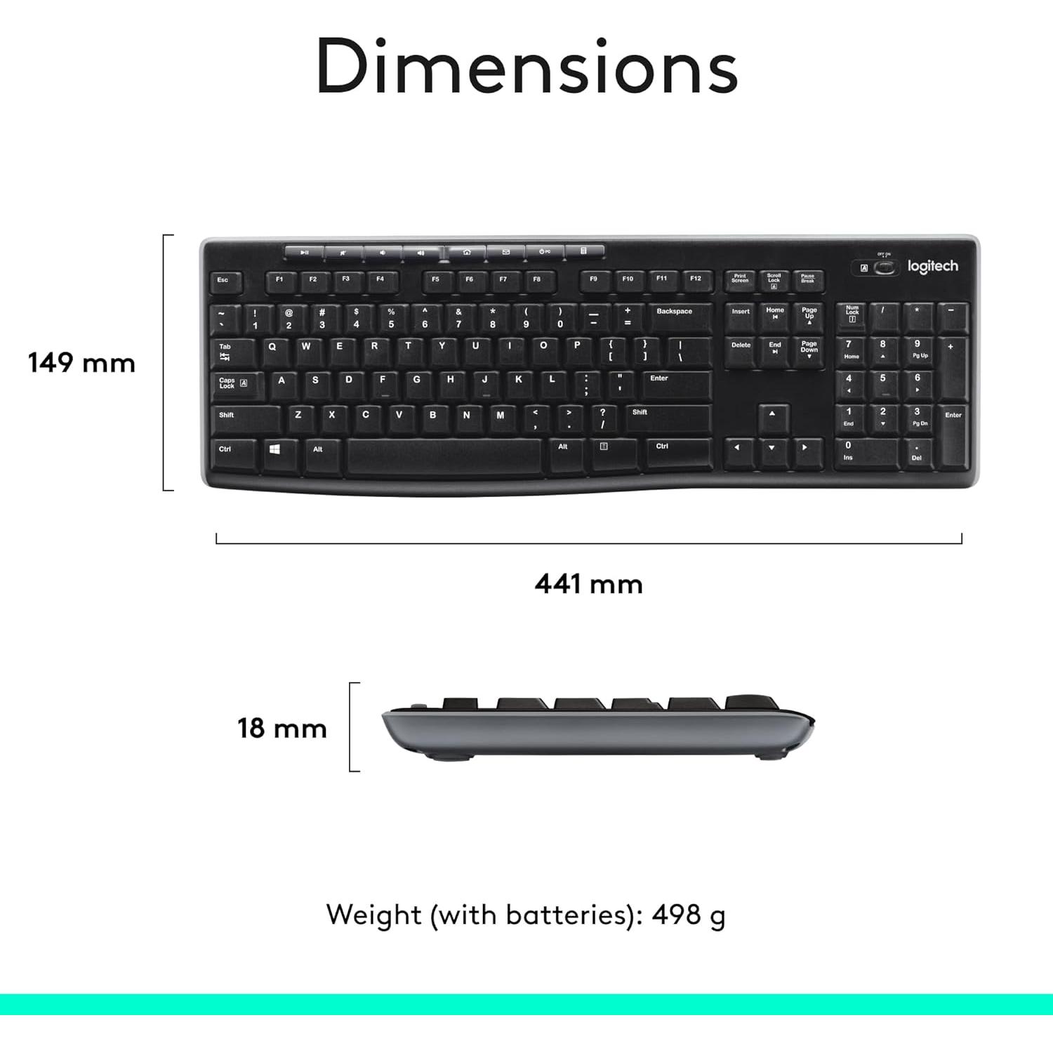Combo Inalámbrico Teclado y Ratón Logitech MK270 Negro