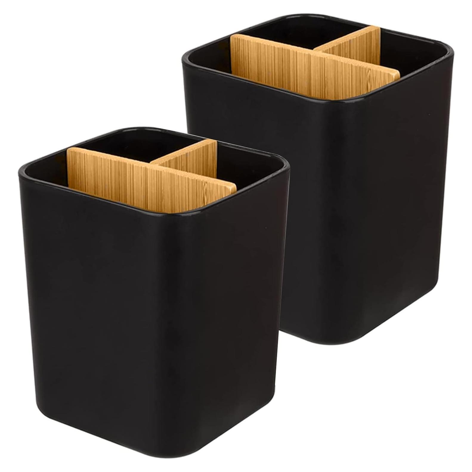 Soporte de Cepillos de Dientes Heagoale Negro 3 Compartimentos