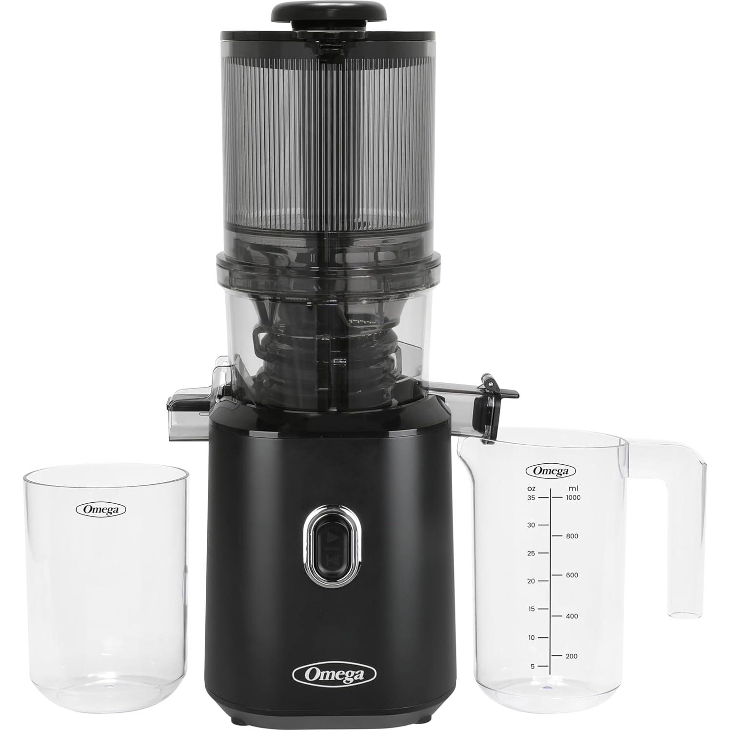 Exprimidor Omega 150W Prensa Fría con Tolva de Lote Negro