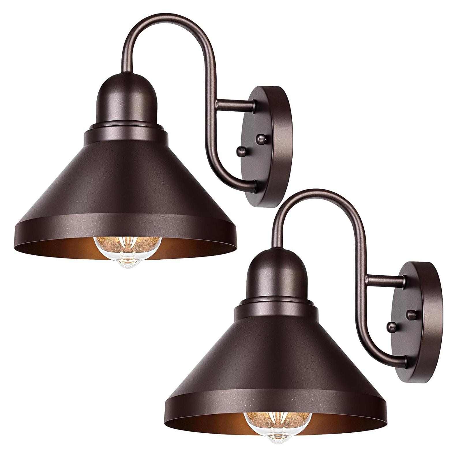 Luces de Porche Brightever 2 Piezas Marrón Impermeables E26