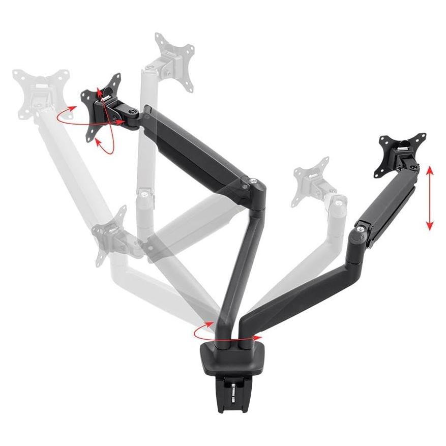 Soporte Doble para Monitor Monoprice Ajustable 15-34" Negro