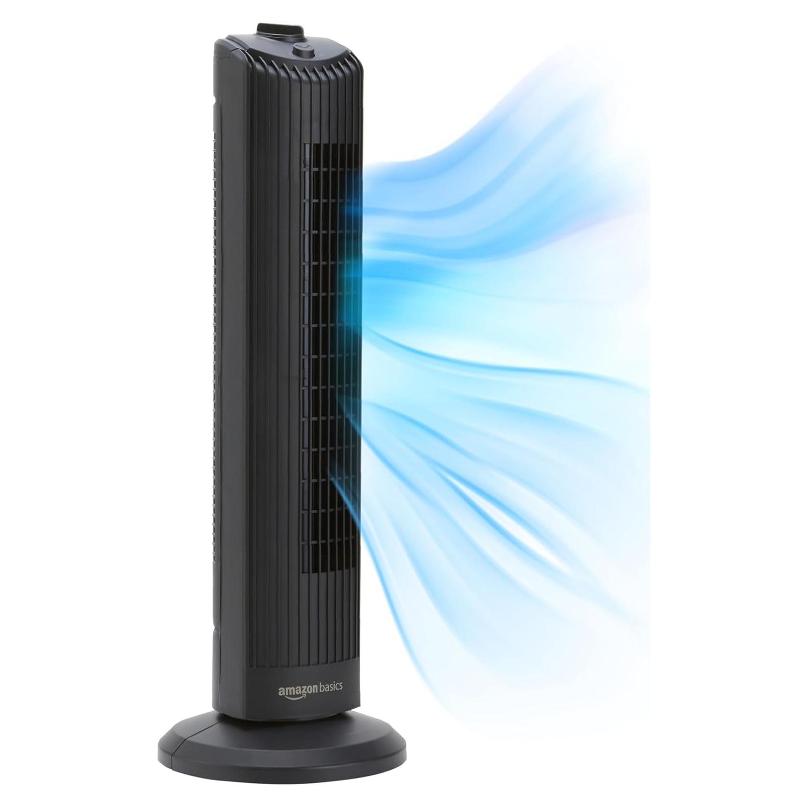 Ventilador de Torre Oscilante Amazon Basics 71.12 cm 35W Negro