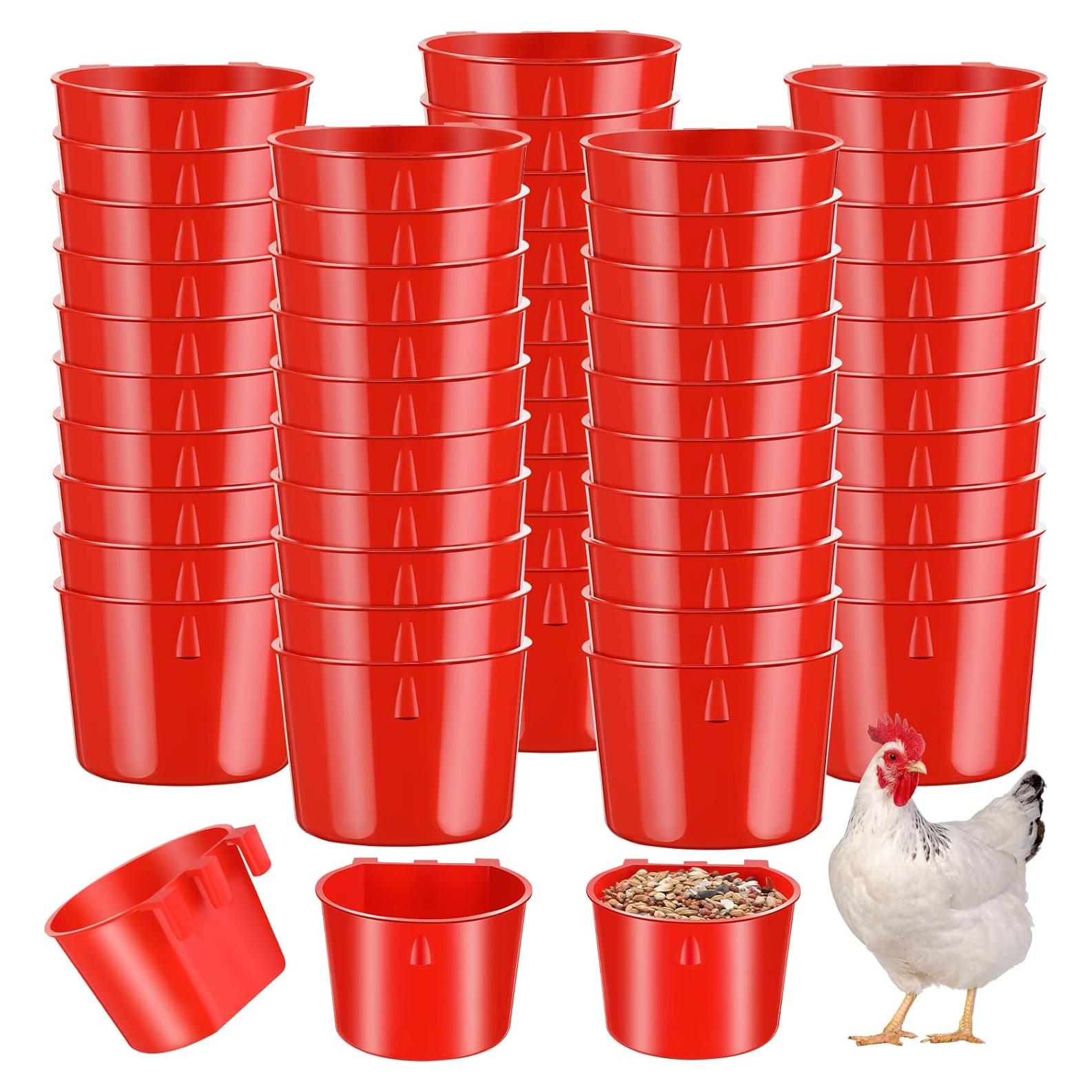 Sumind 60 Tazas Colgantes para Aves 8.3 cm Rojo