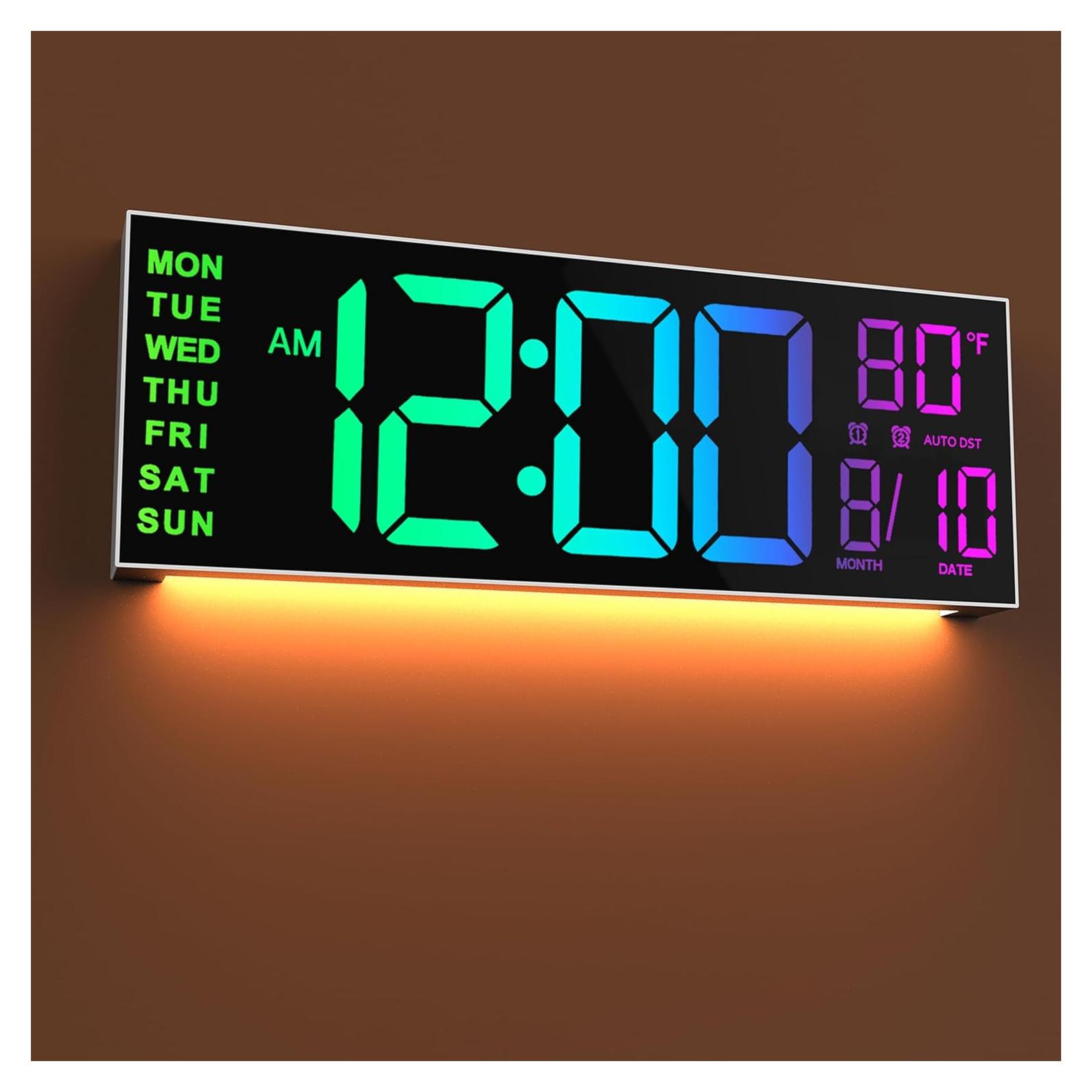 Reloj de Pared Digital JALL 16" LED con Alarma y Temporizador