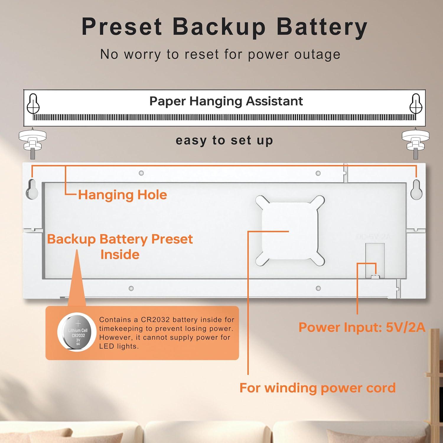Reloj de Pared Digital JALL 16" LED con Alarma y Temporizador