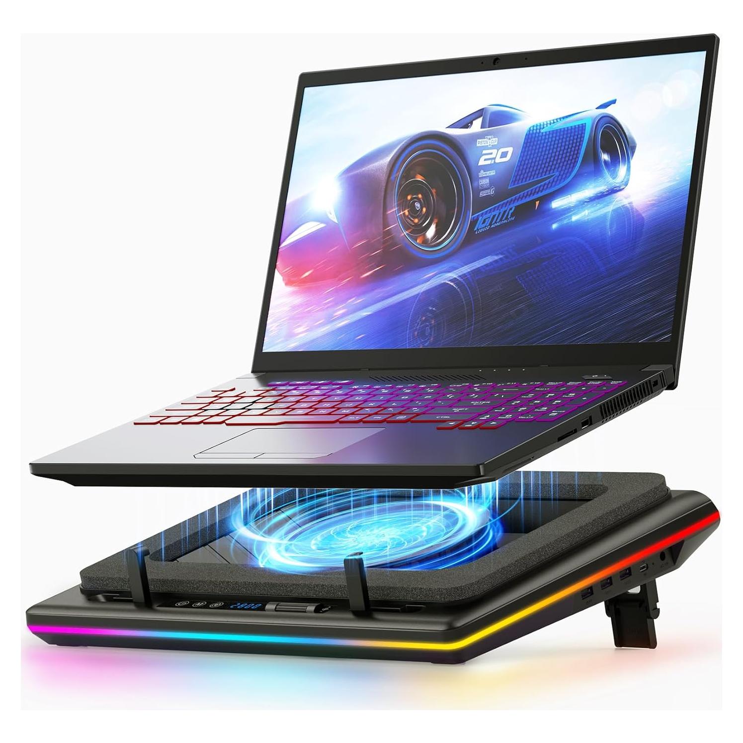 Enfriador de Laptop llano V12 RGB 15.6-21" Ajustable