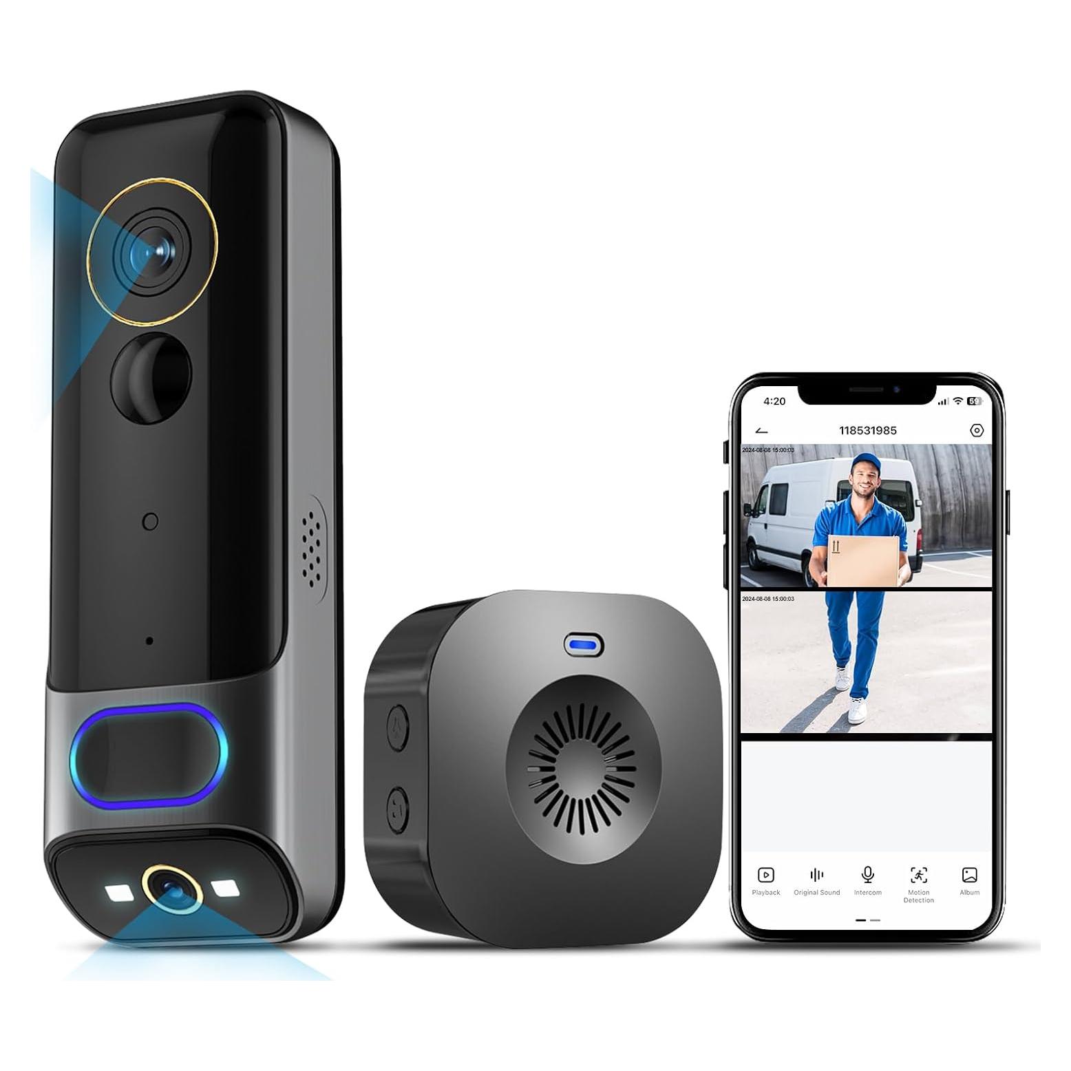 Videoportero Inalámbrico Zhongshanjixinsuoxin 2K Doble Cámara