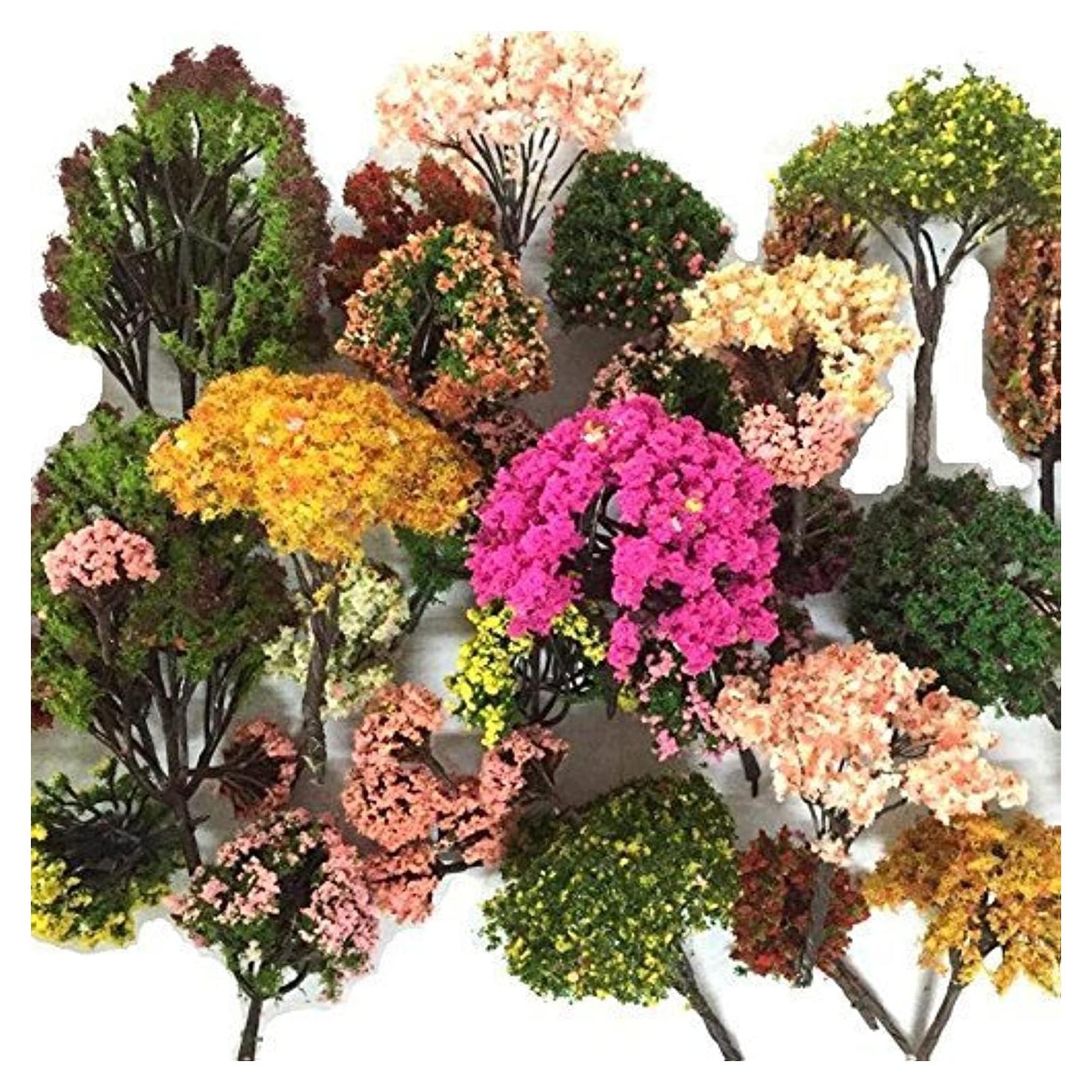32 Piezas de Árboles de Modelo Mezclado NW 2-16 cm Colorido